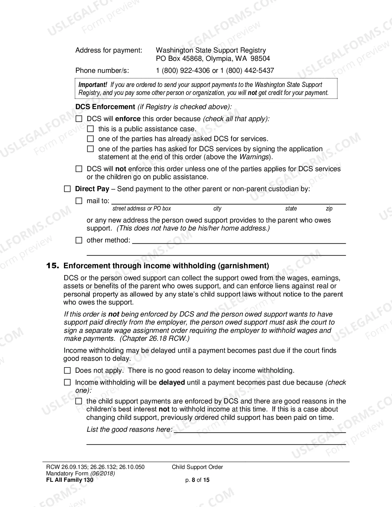 Preview Child Support Order