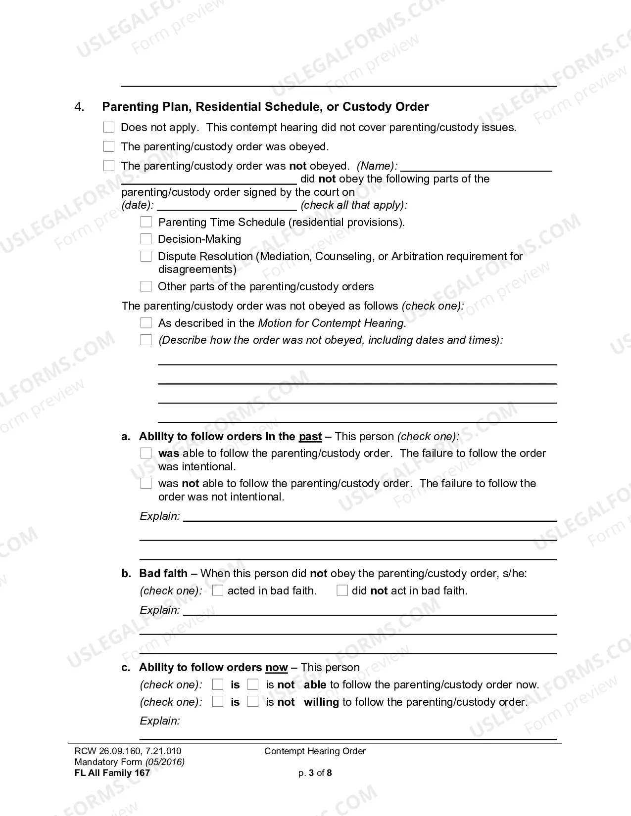 Preview Contempt Hearing Order
