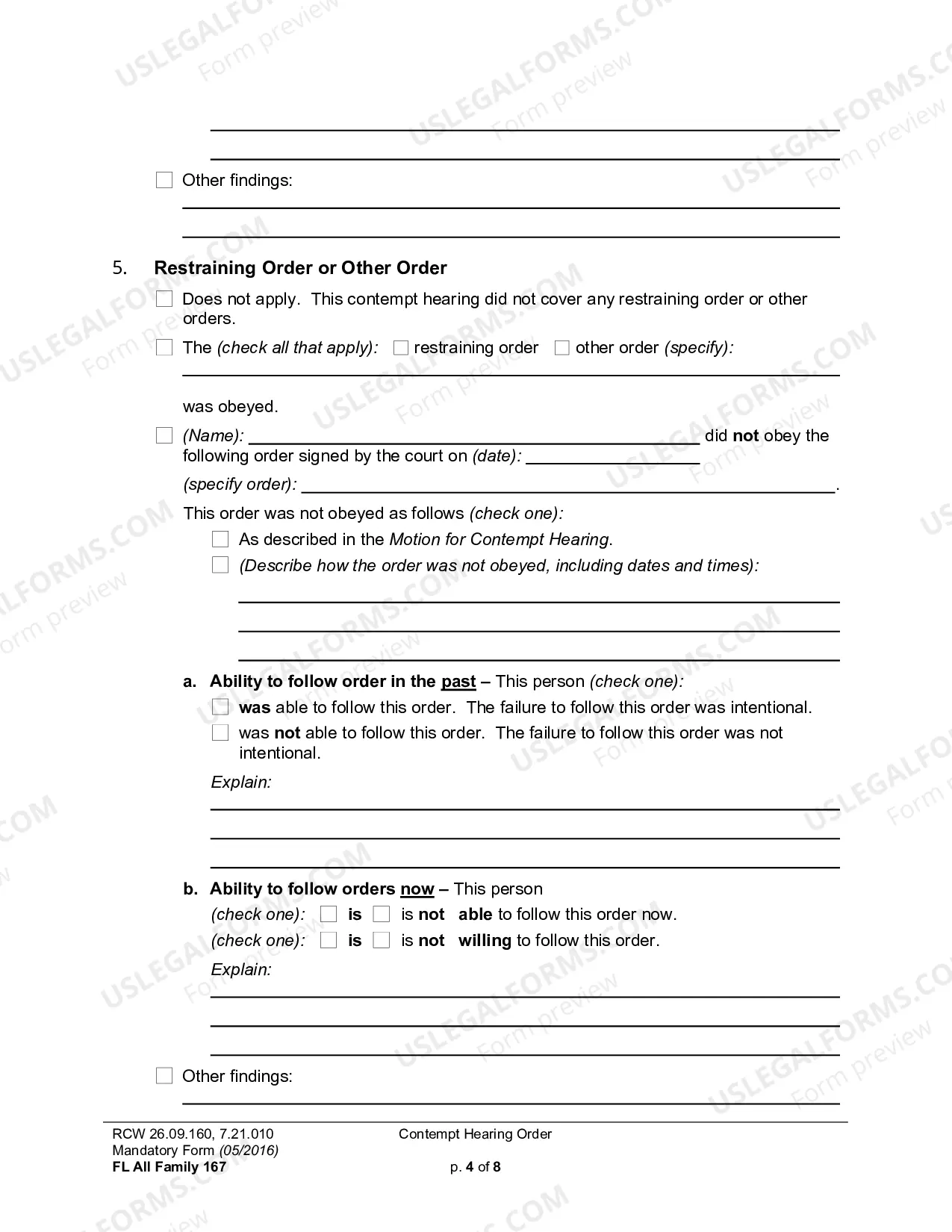 Preview Contempt Hearing Order