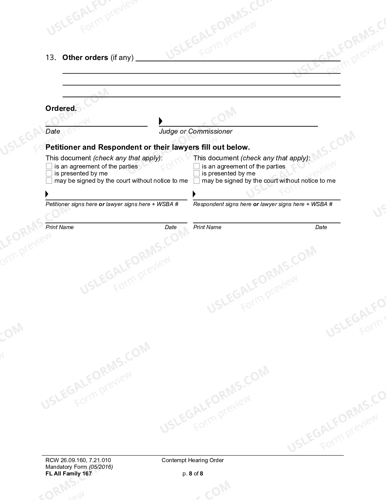 Preview Contempt Hearing Order