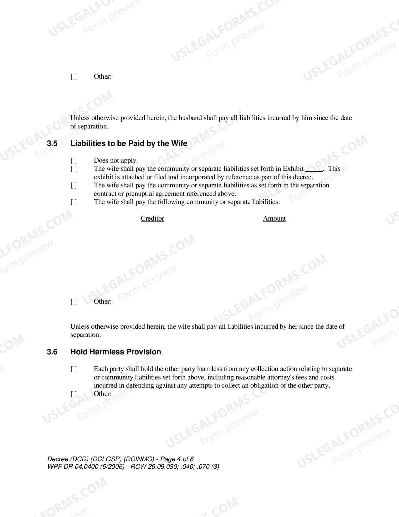 Preview Decree of Dissolution-Legal Separation - Declaration Concerning Validity (Of Marriage)