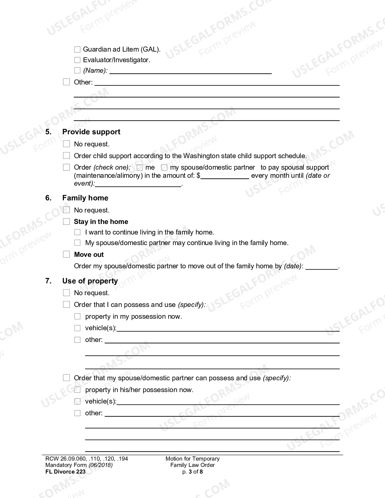 Preview Motion For Temporary Family Law Order