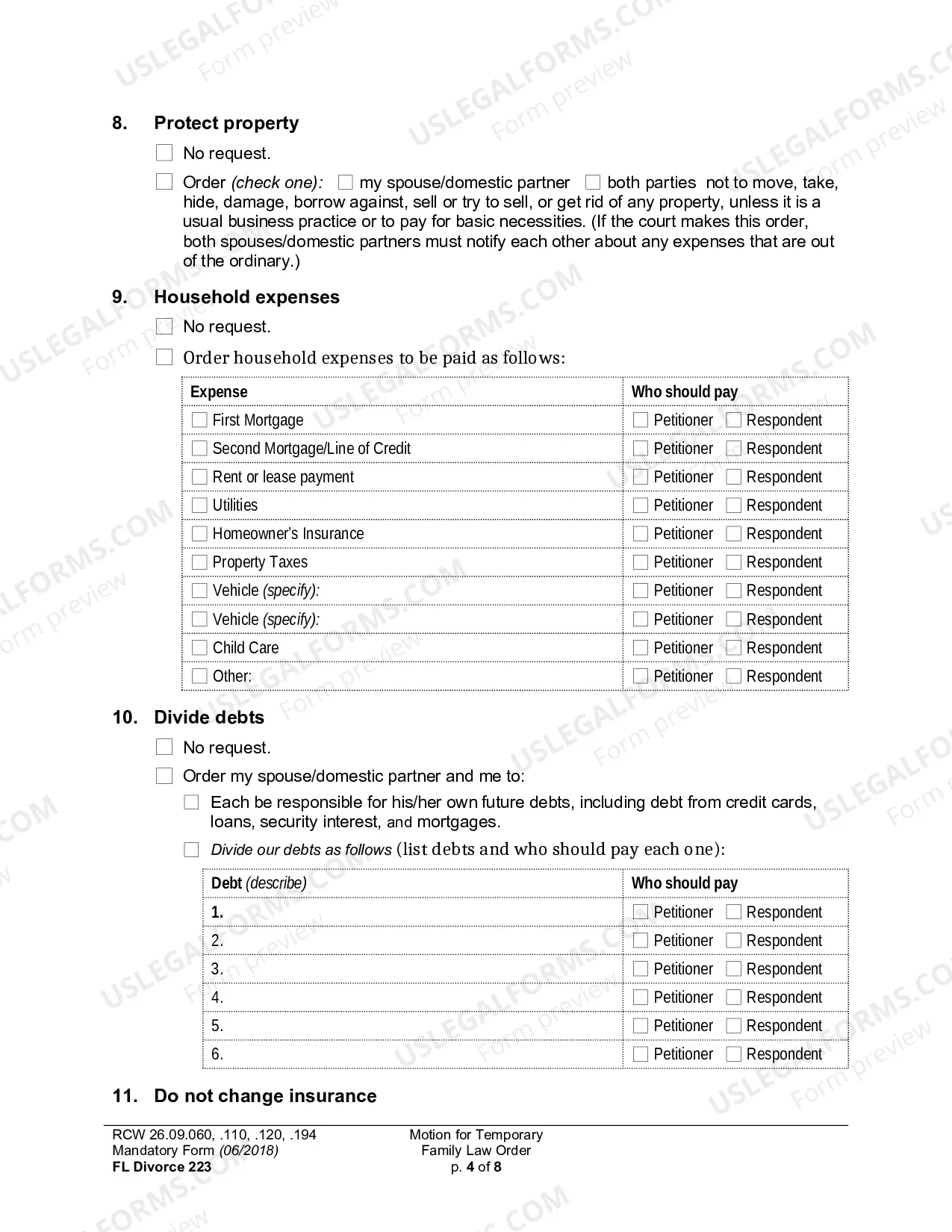 Preview Motion For Temporary Family Law Order