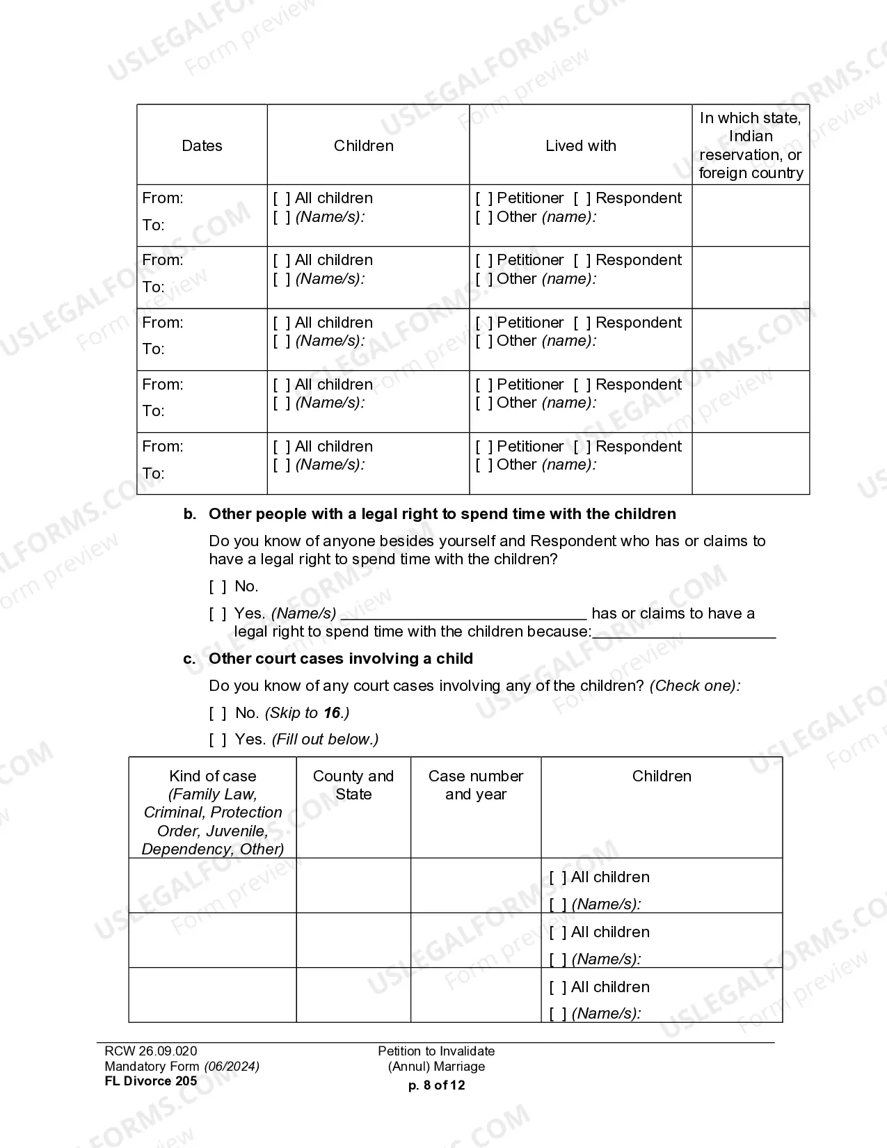 Preview Petition To Invalidate (Annul) Marriage