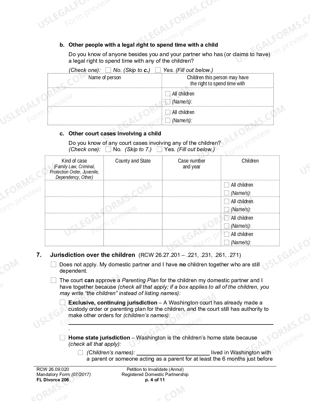 Preview Petition To Invalidate (Annul) Registered Domestic Partnership