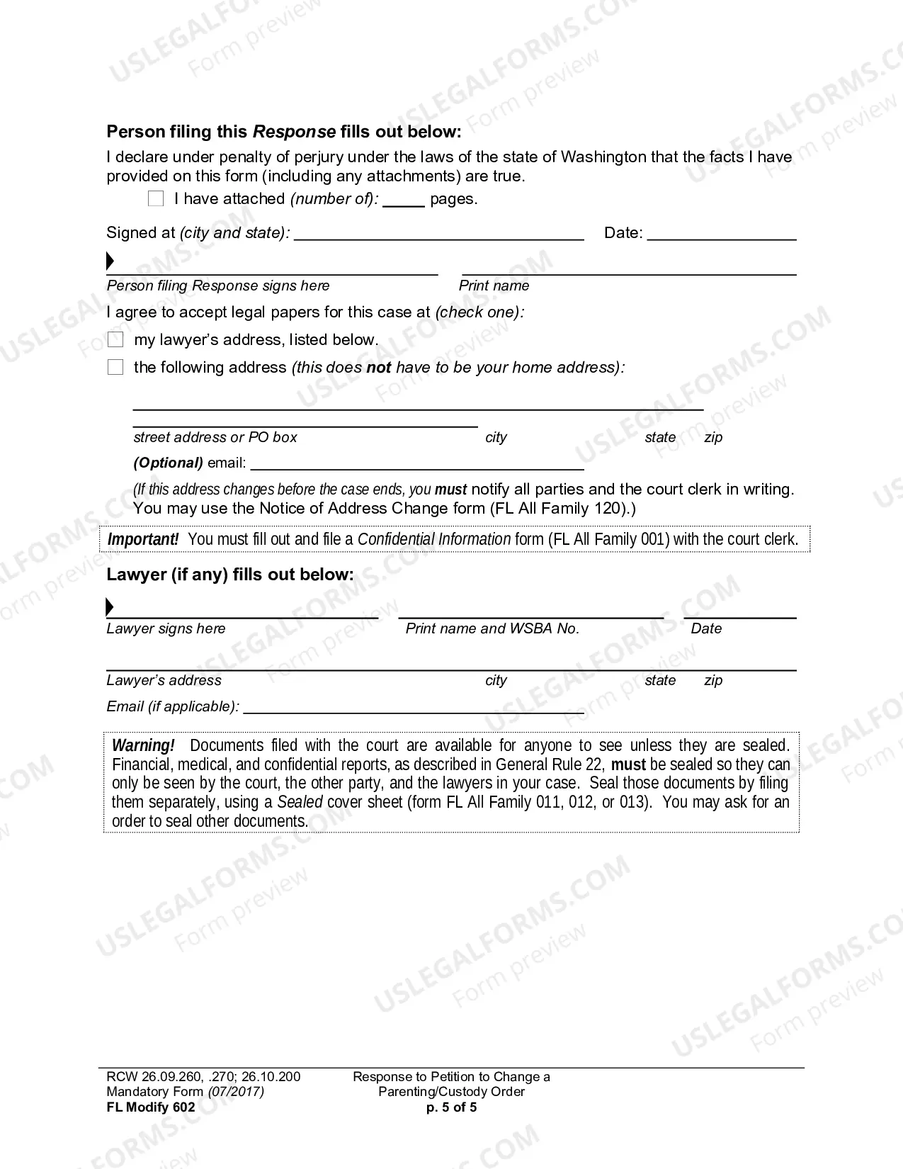 Preview Response To Petition To Change A Parenting Plan