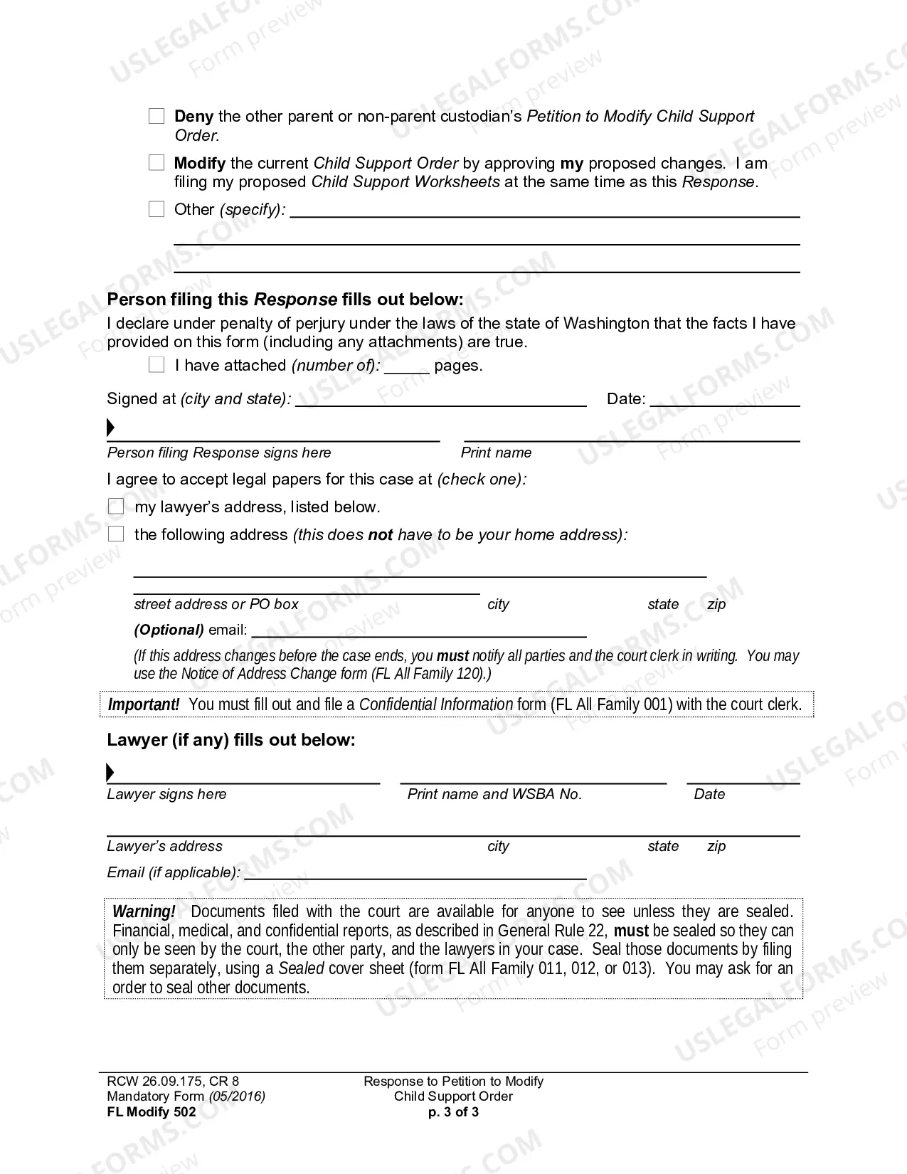 Preview Response To Petition To Modify Child Support Order