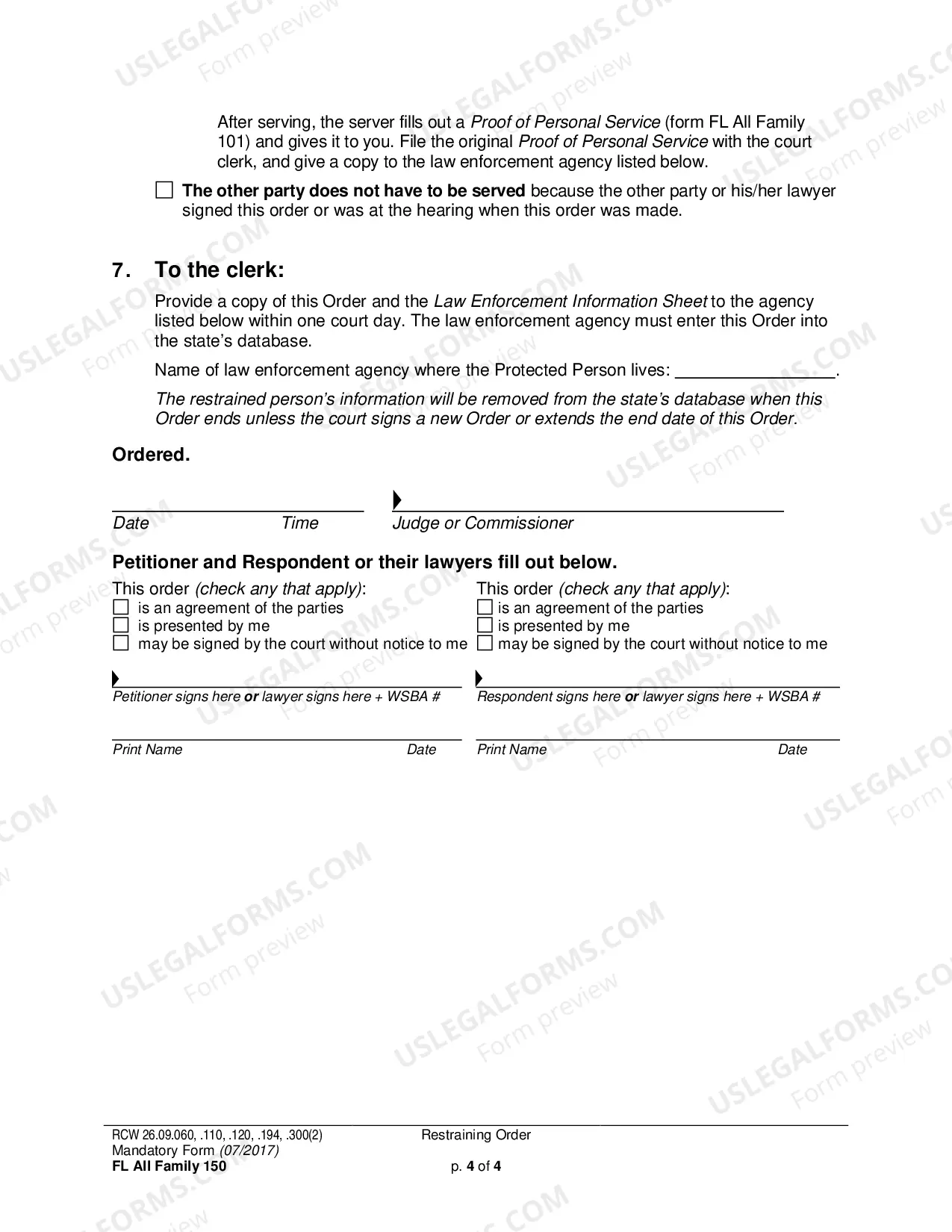 Preview Restraining Order