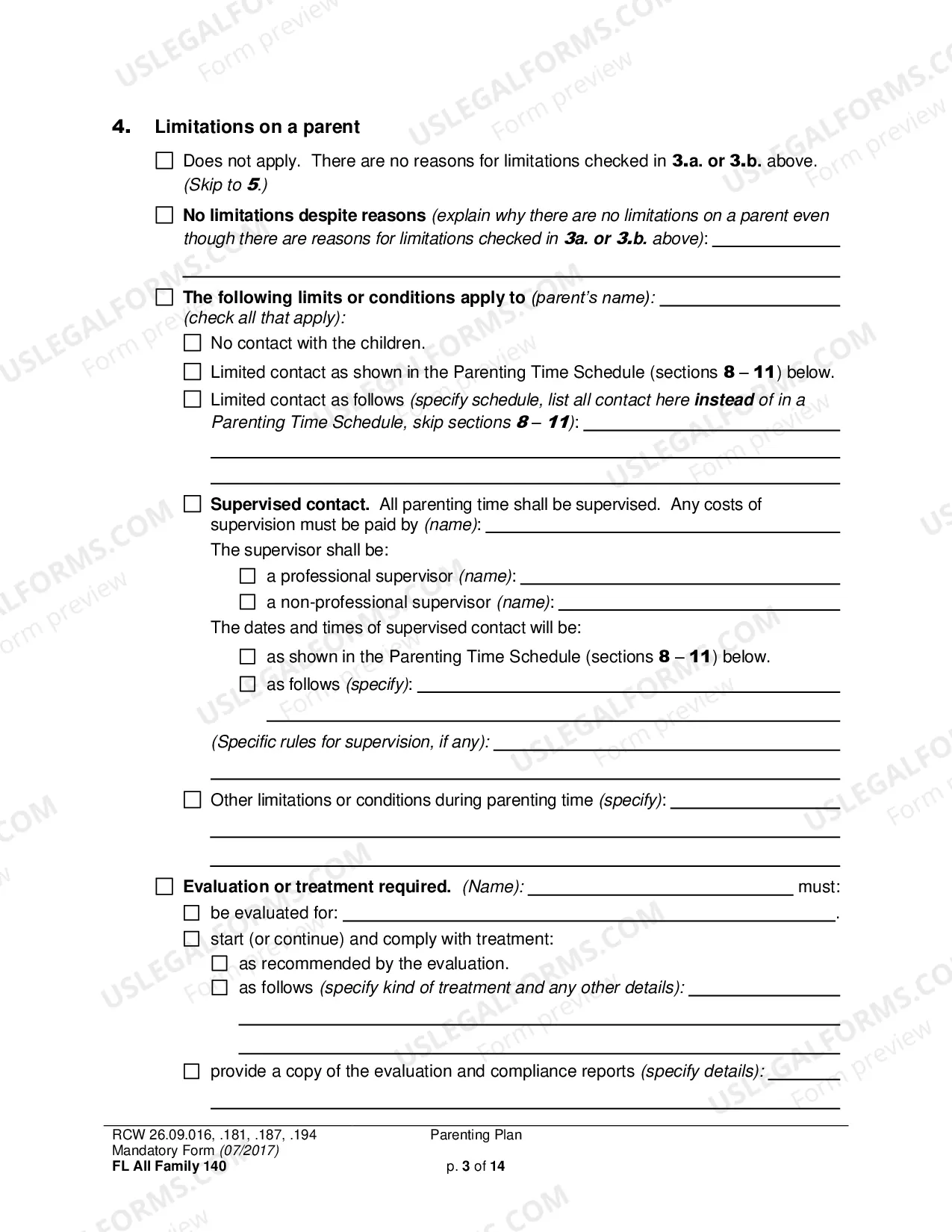 Preview Parenting Plan