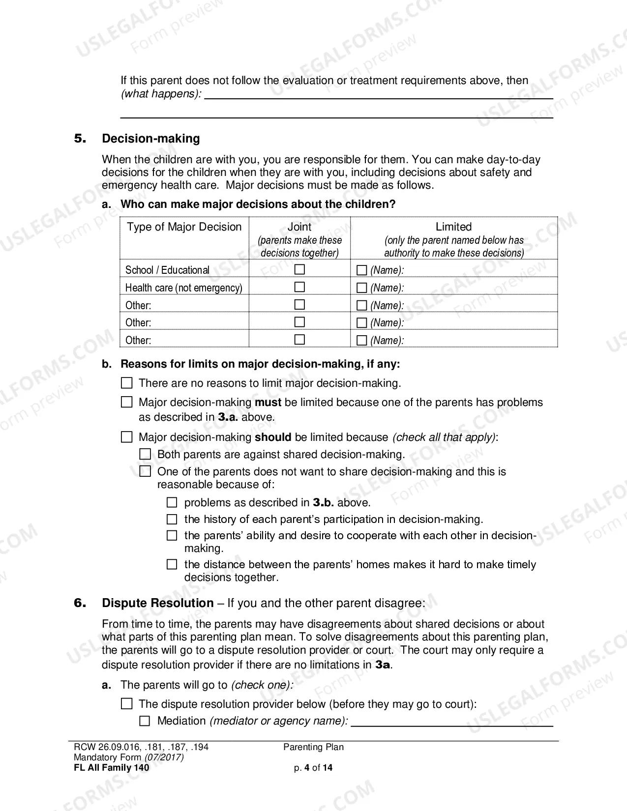 Preview Parenting Plan