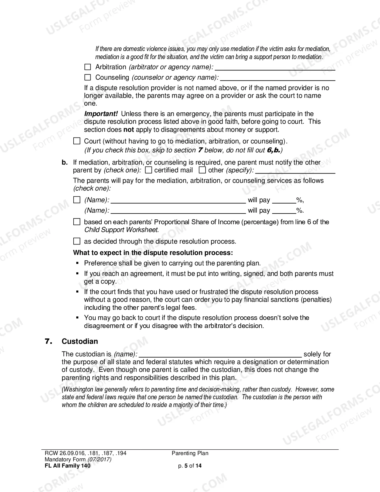 Preview Parenting Plan