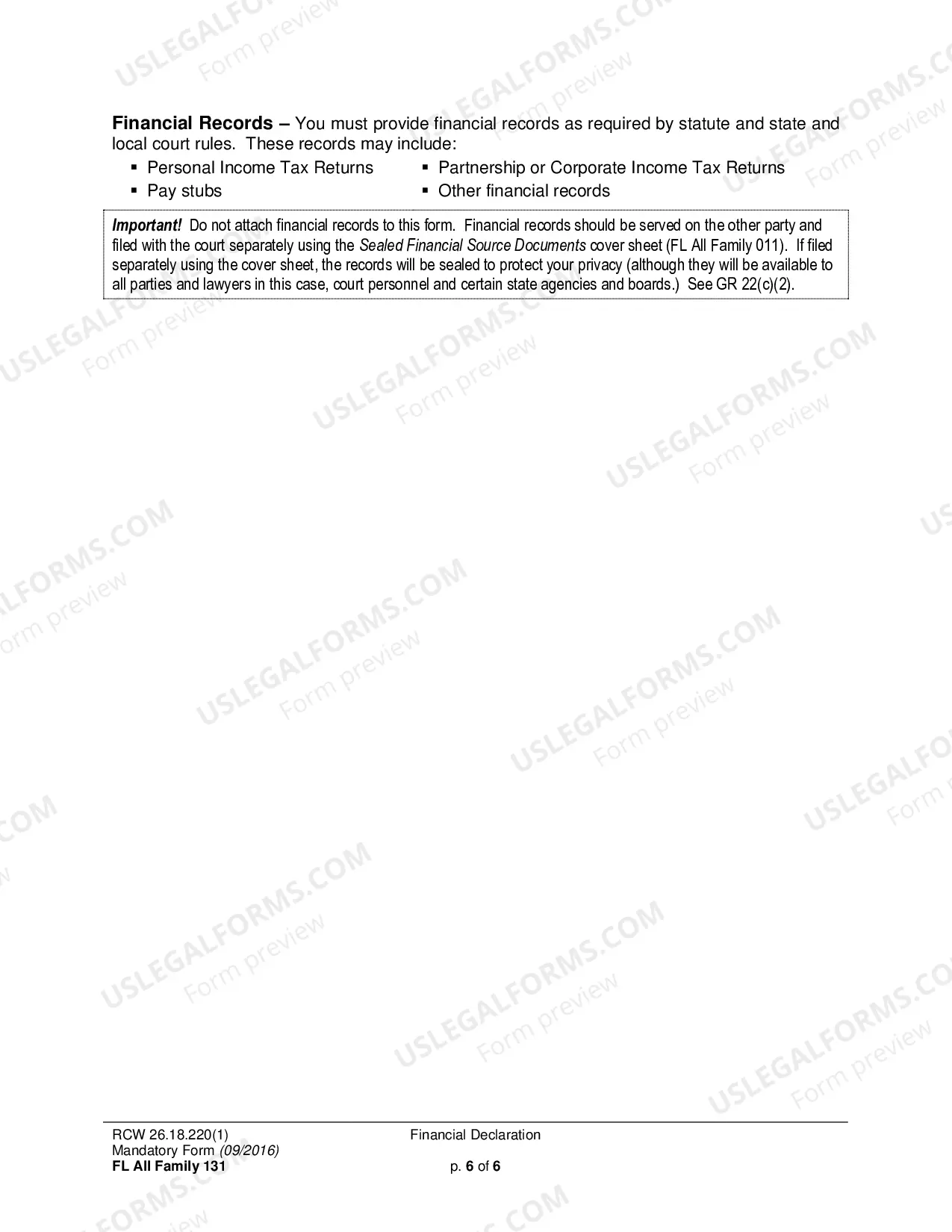 Preview Financial Declaration