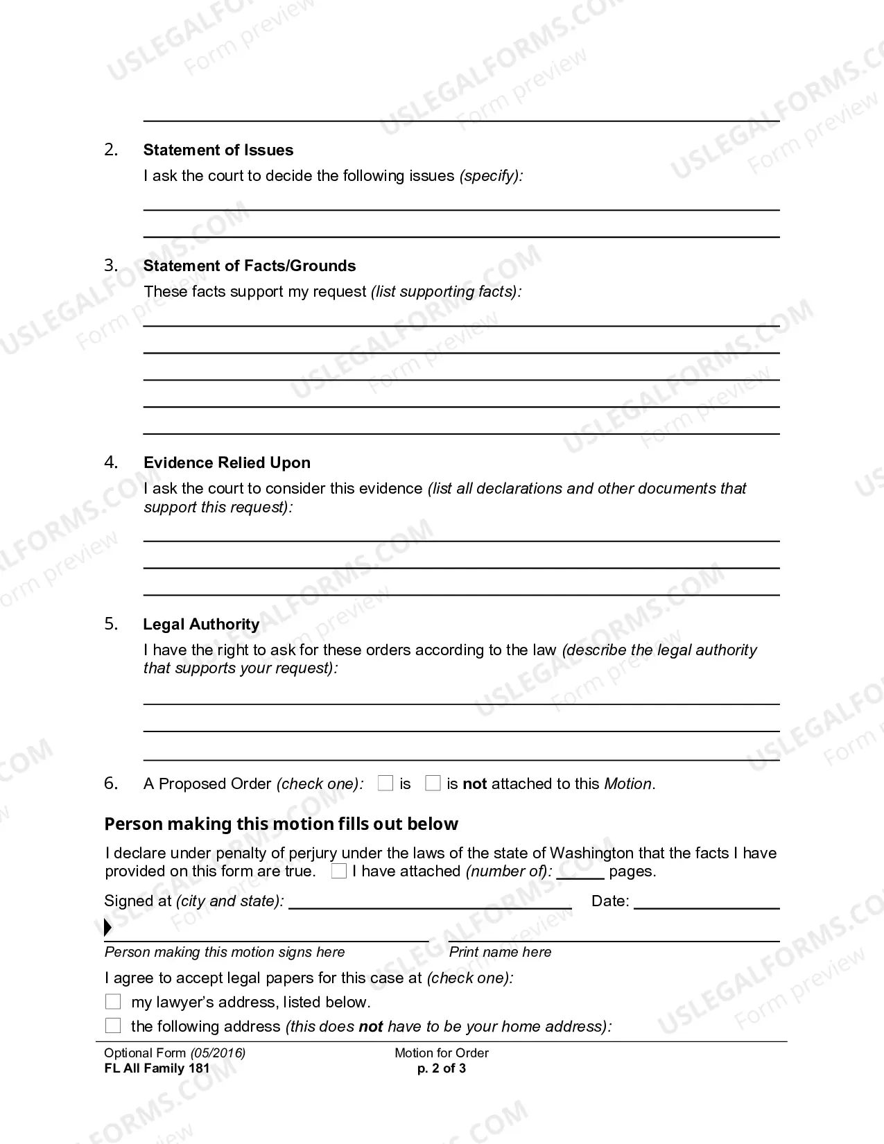 Preview Motion For Order