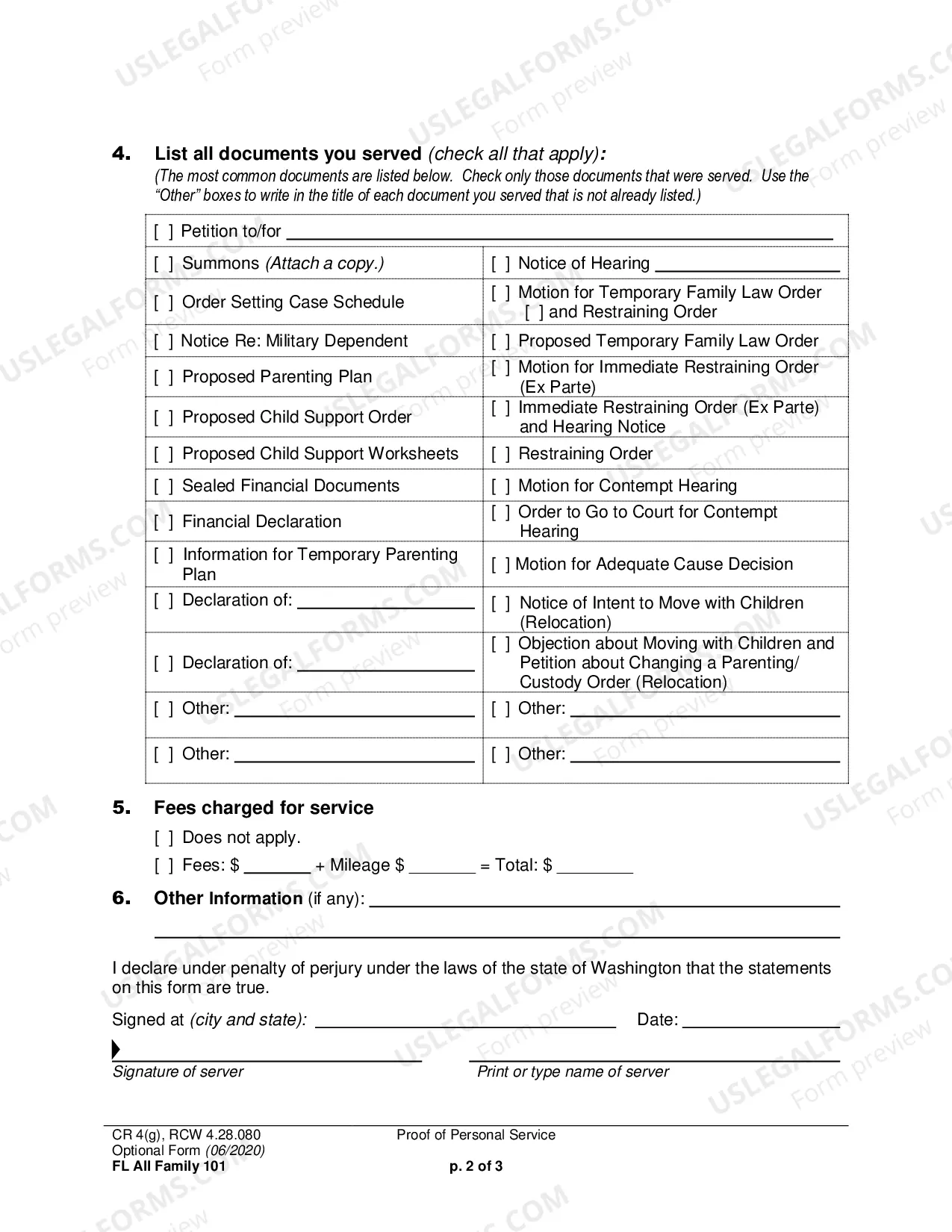 Preview Proof of Personal Service