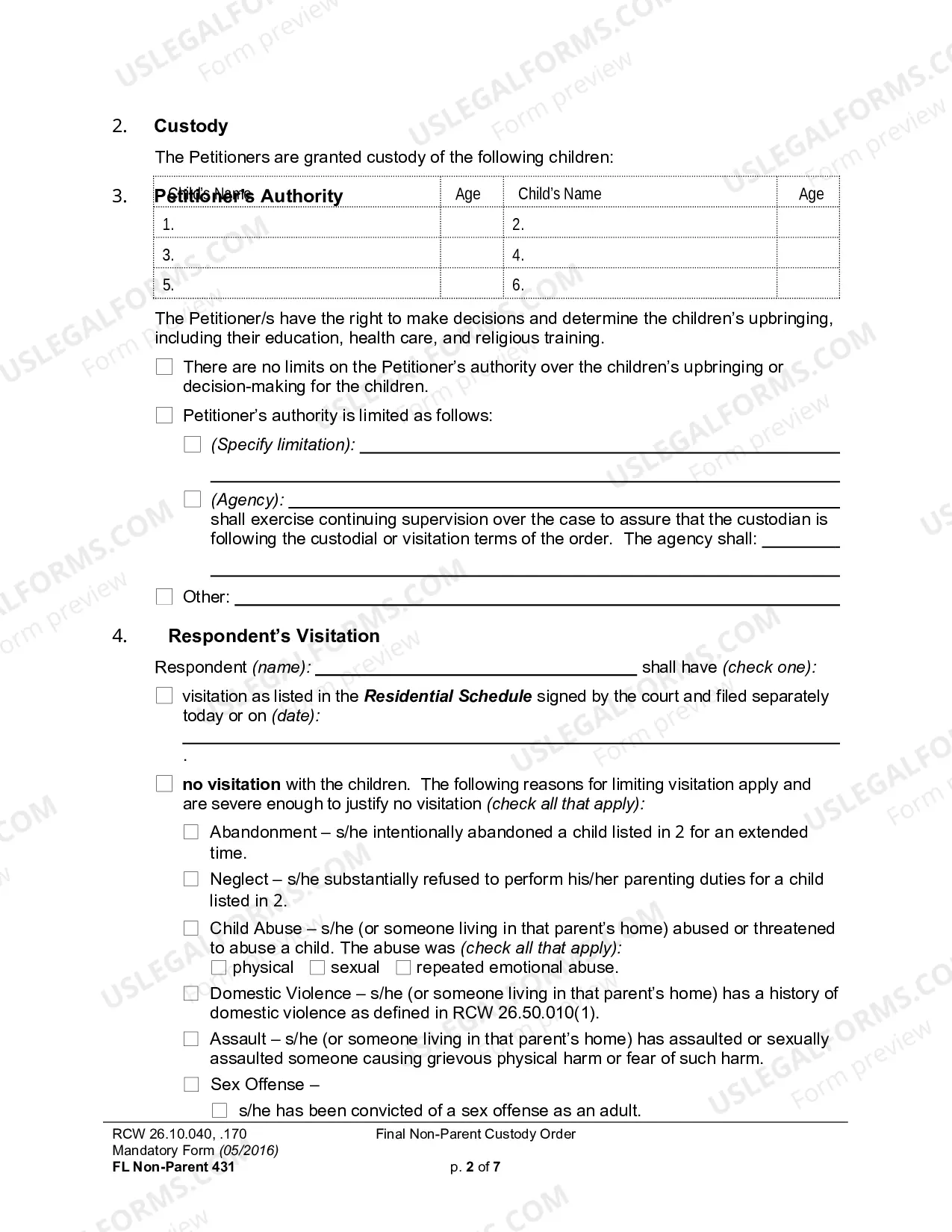 Preview Final Non-Parent Custody Order