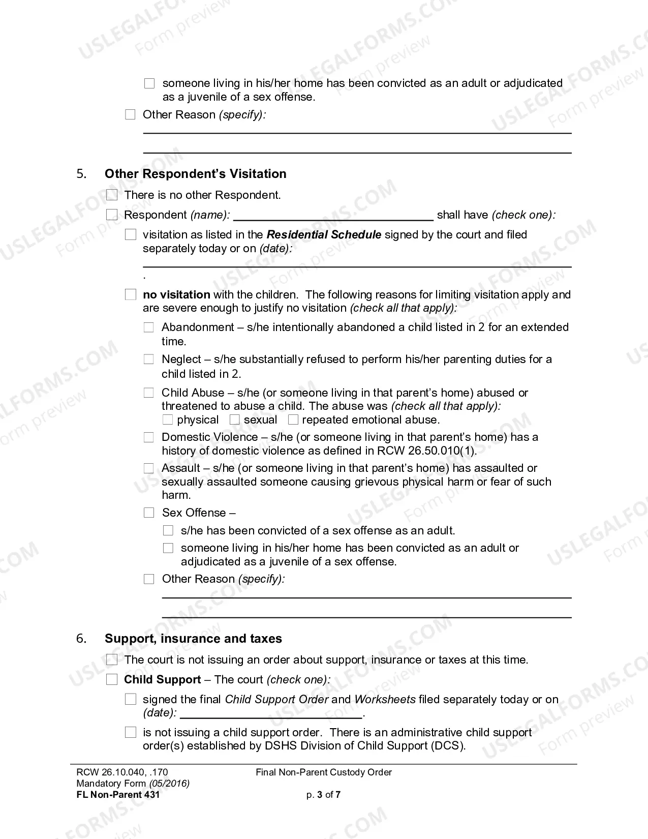 Preview Final Non-Parent Custody Order