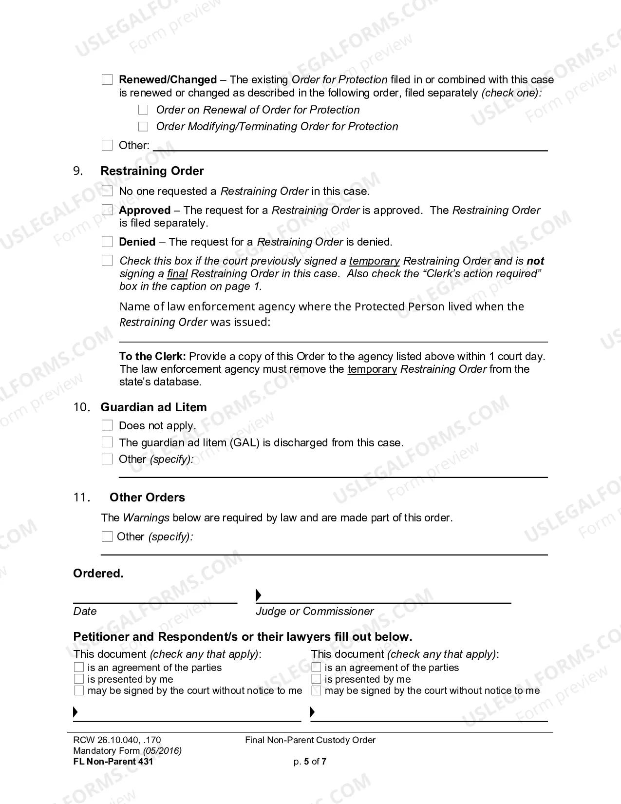 Preview Final Non-Parent Custody Order