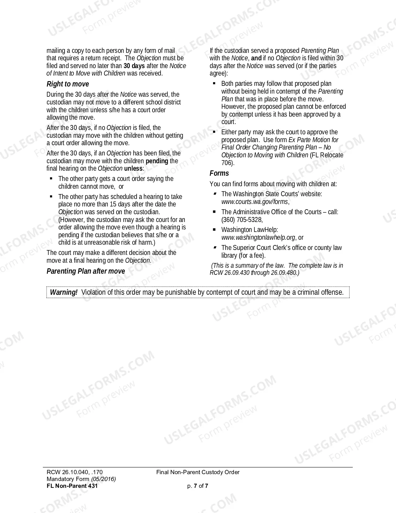 Preview Final Non-Parent Custody Order