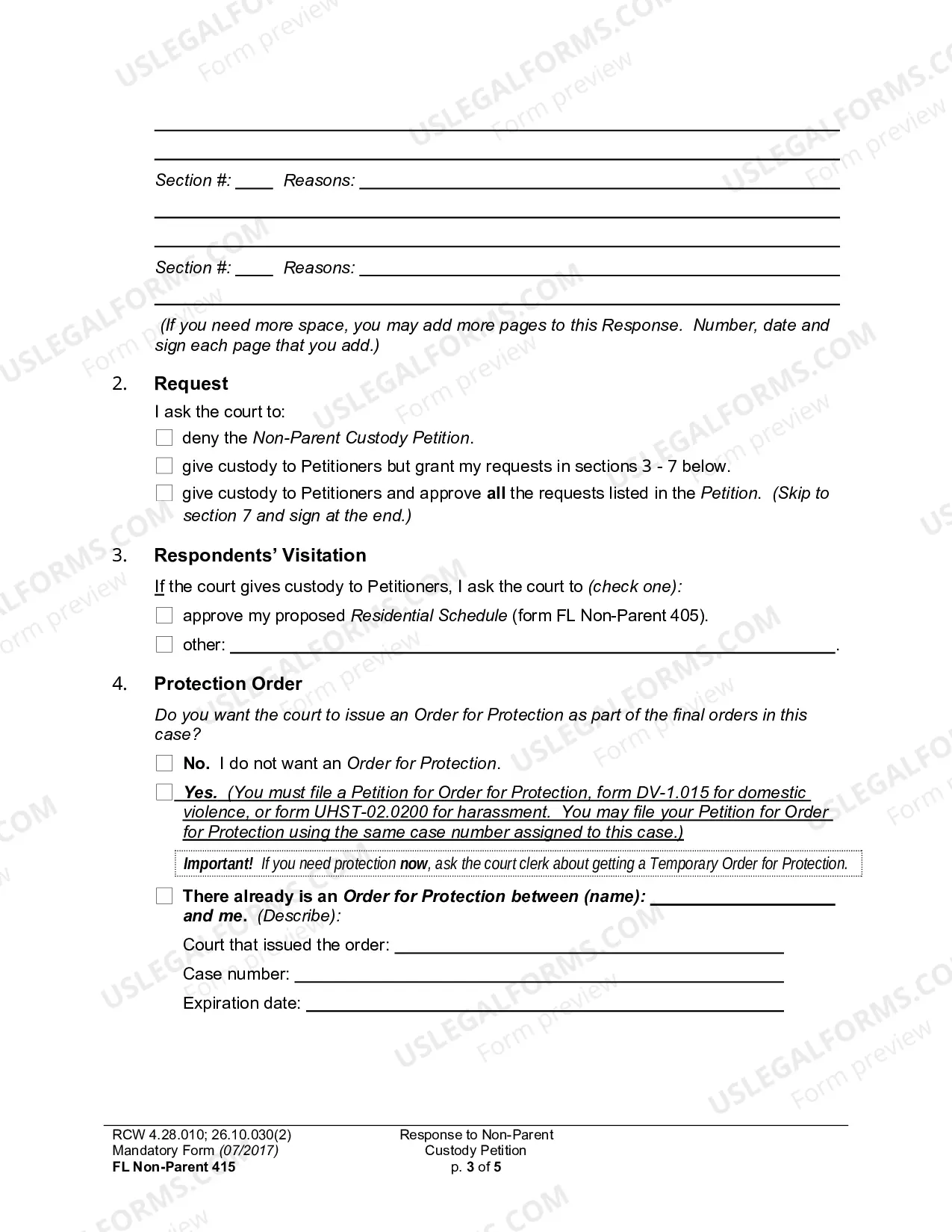 Preview Response To Non-Parent Custody Petition