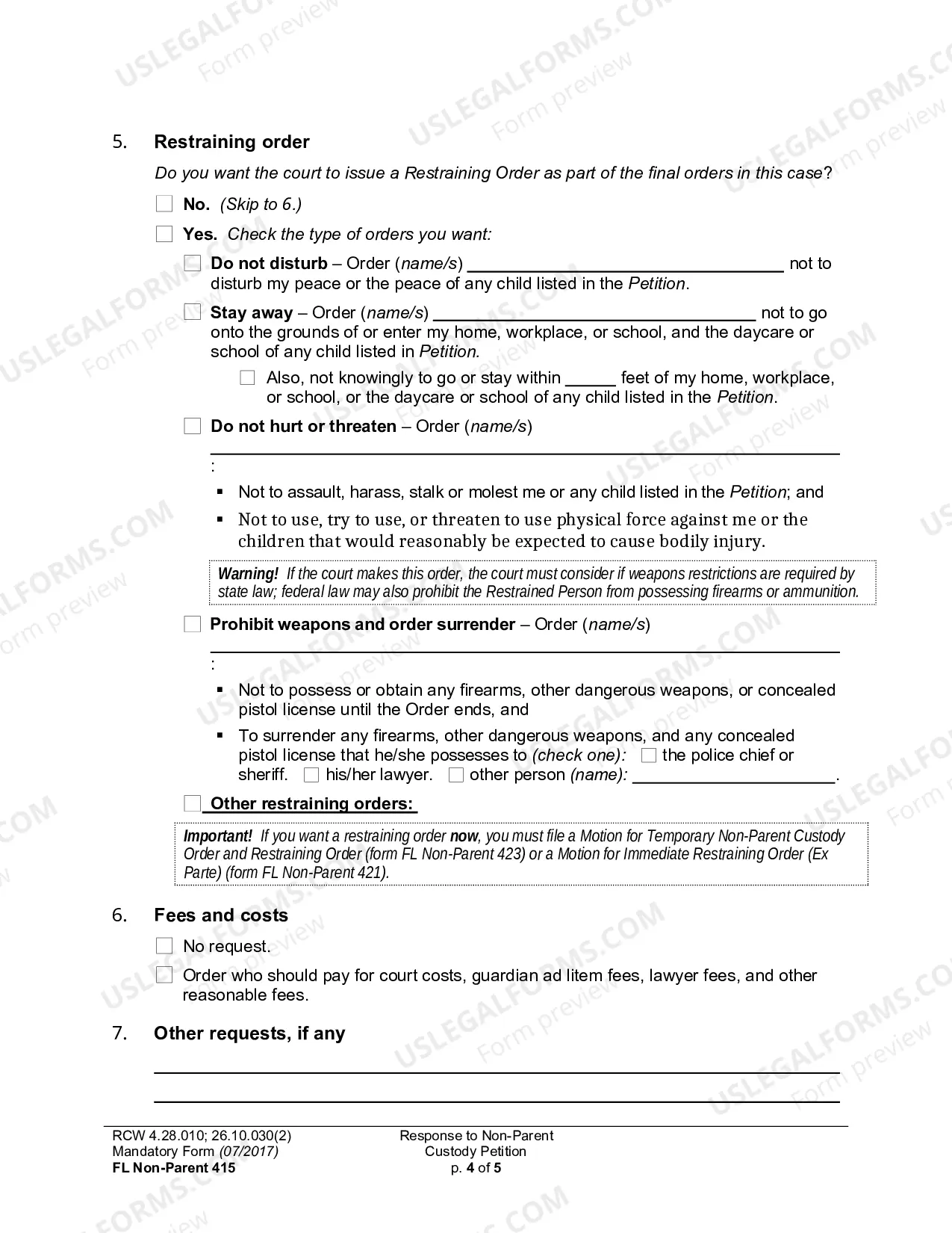 Preview Response To Non-Parent Custody Petition