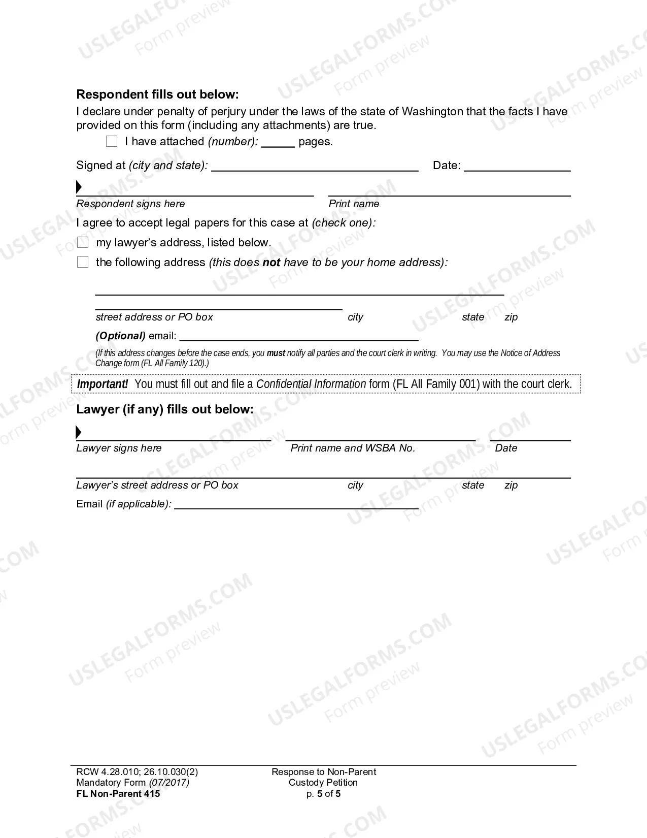 Preview Response To Non-Parent Custody Petition