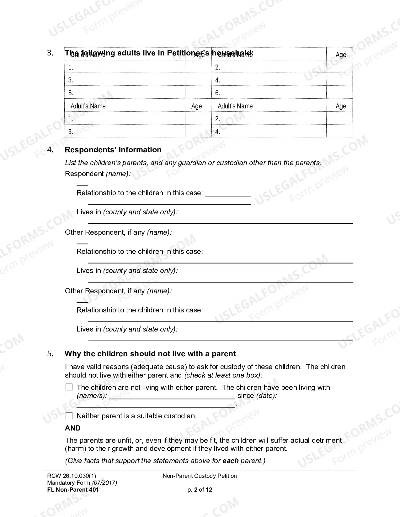 Preview Non-Parent Custody Petition