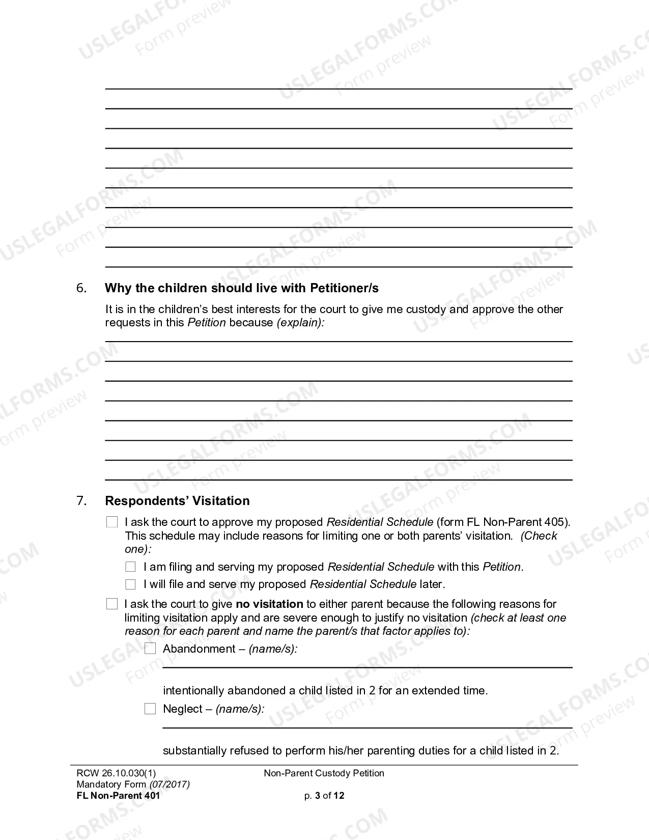 Preview Non-Parent Custody Petition