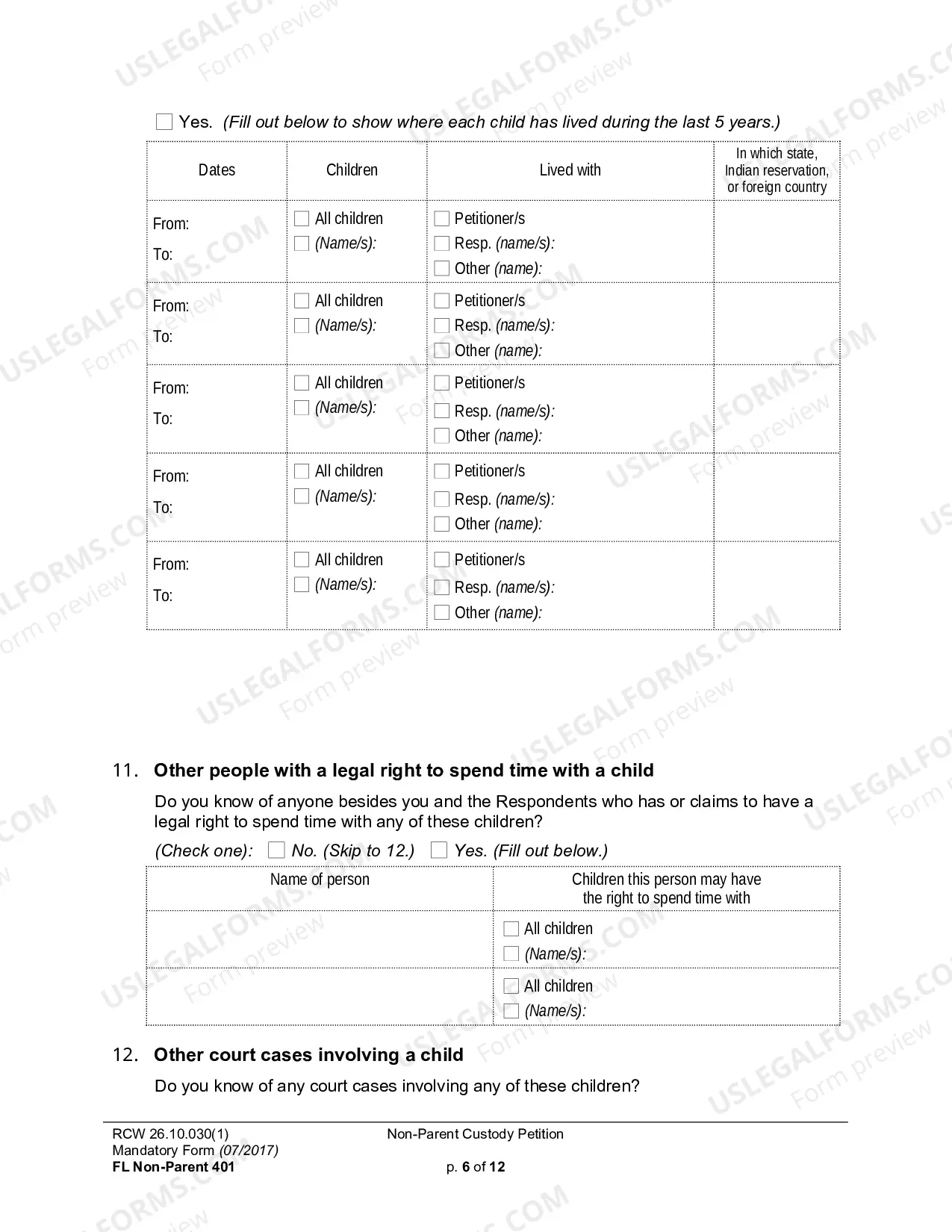 Preview Non-Parent Custody Petition