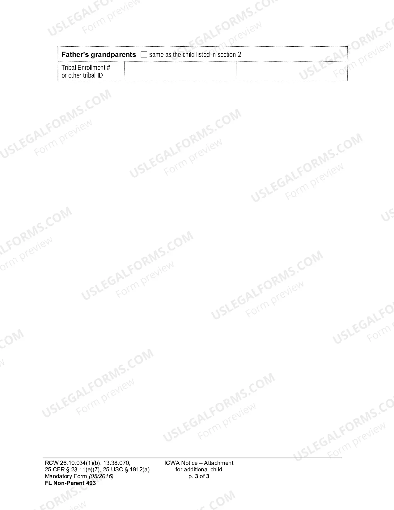 Preview ICWA Notice-Attachment for Additional Child