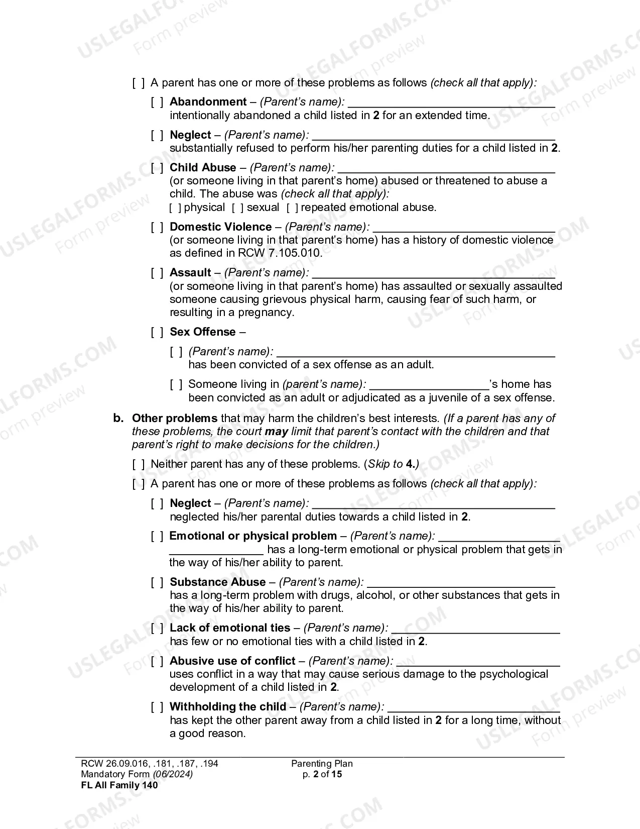 Preview Parenting Plan