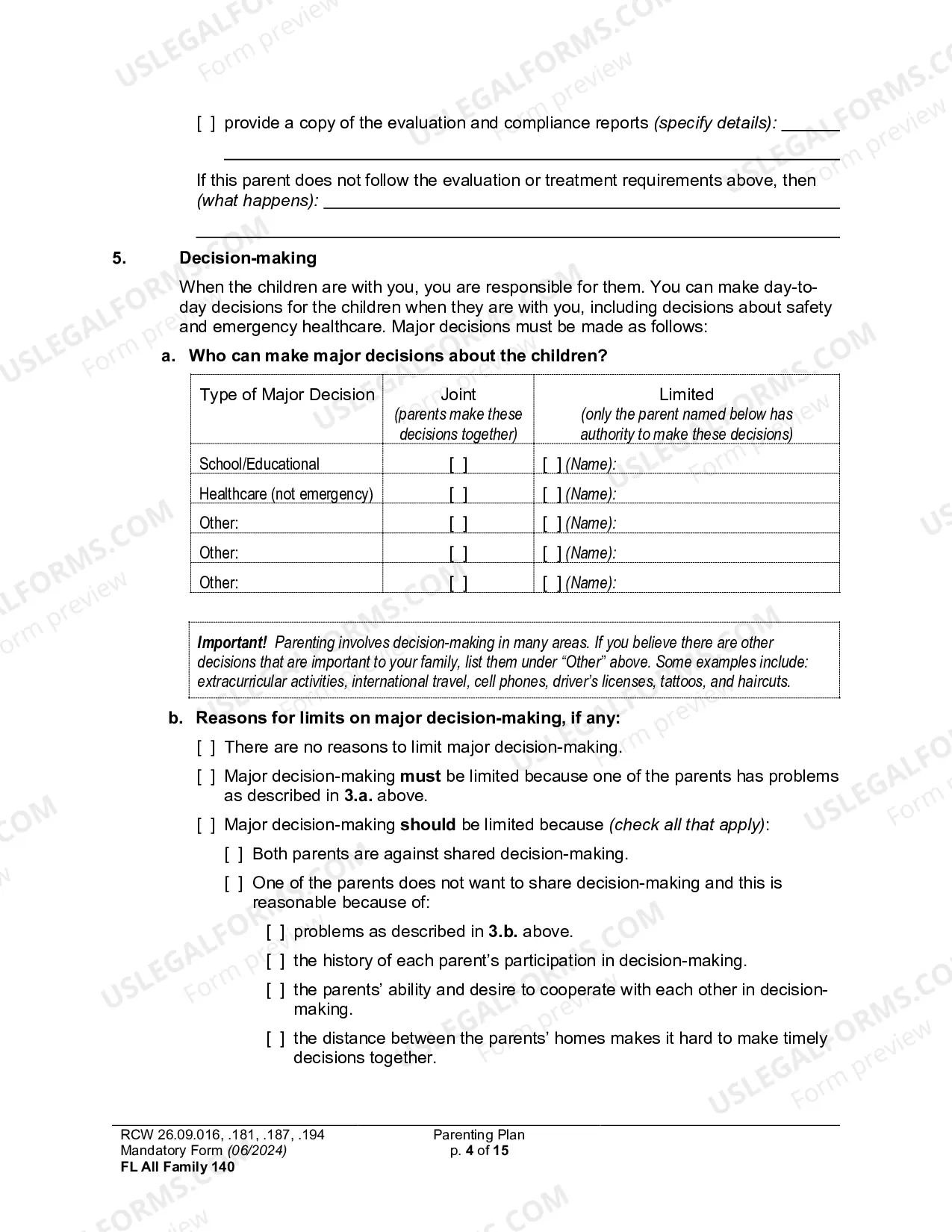 Preview Parenting Plan