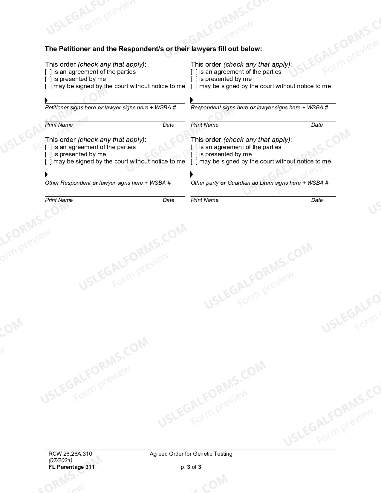 Preview Agreed Order For Genetic Testing