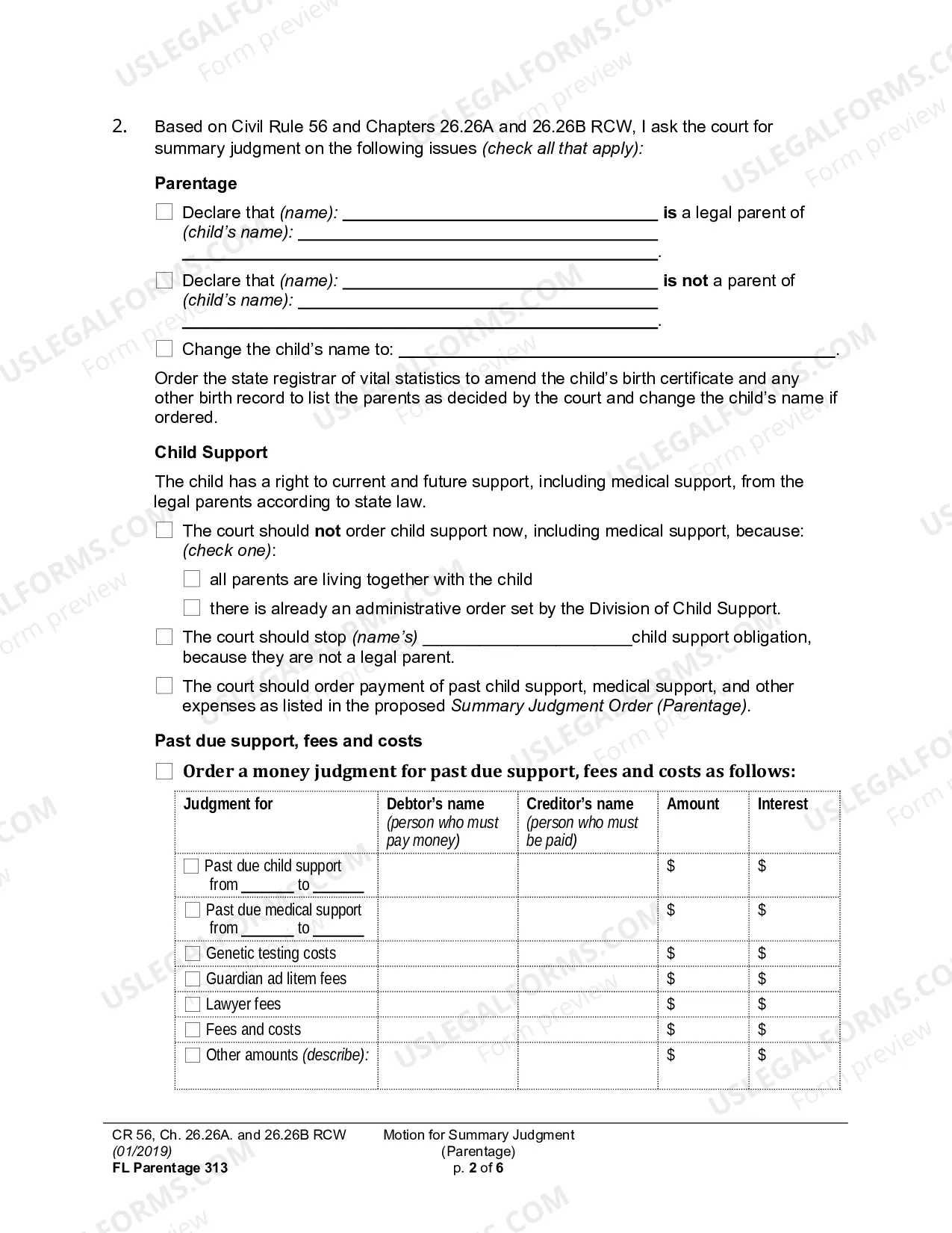 Preview Motion For Summary Judgment (Parentage)