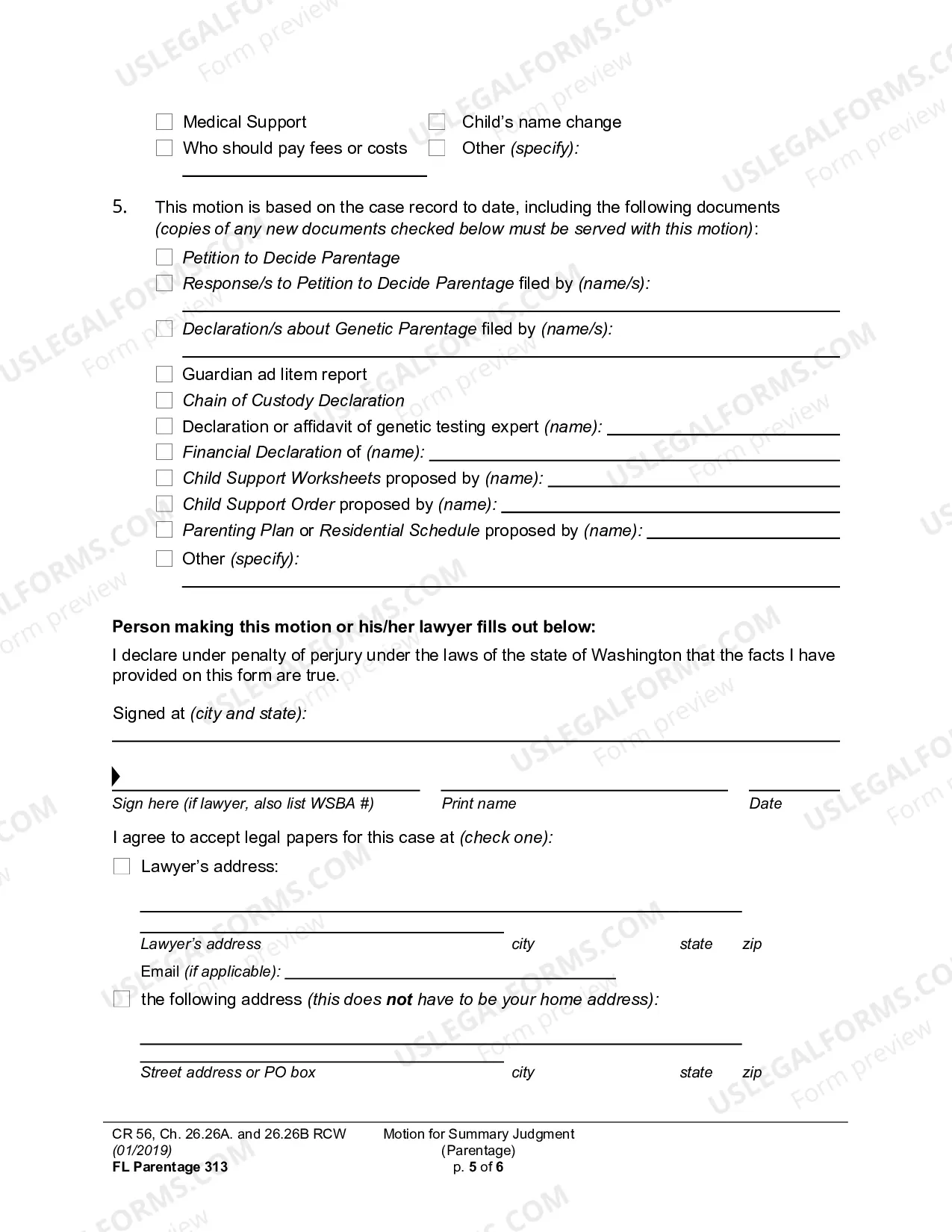 Preview Motion For Summary Judgment (Parentage)