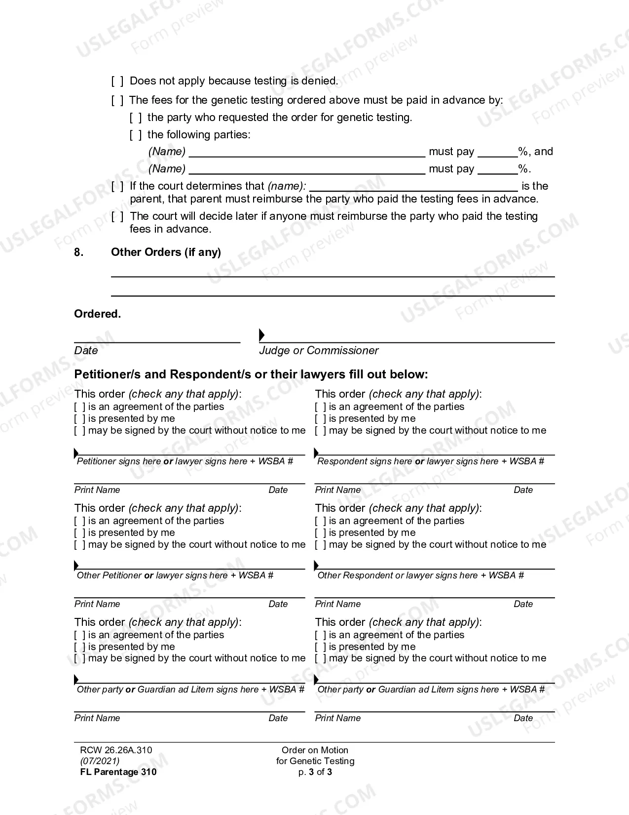 Preview Order On Motion For Genetic Testing