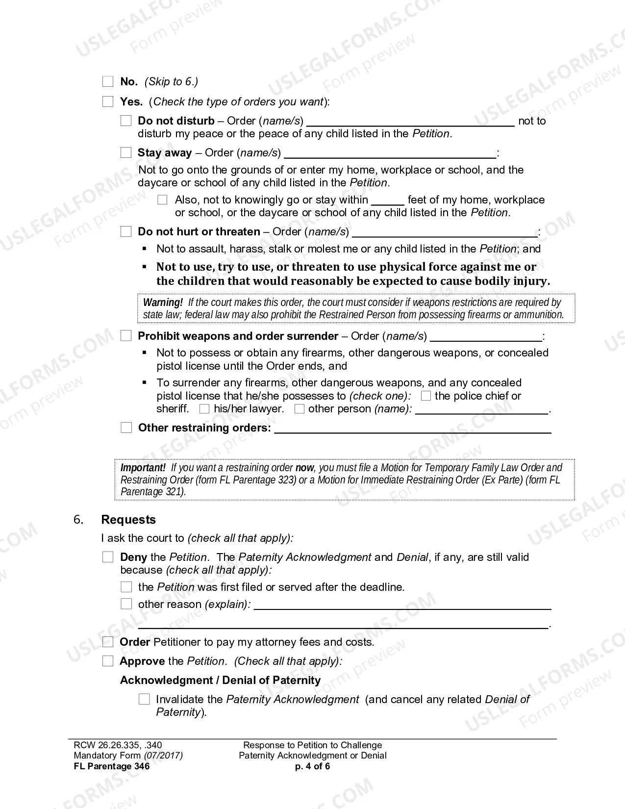 Preview Response To Petition To Challenge Paternity Acknowledgment Or Denial