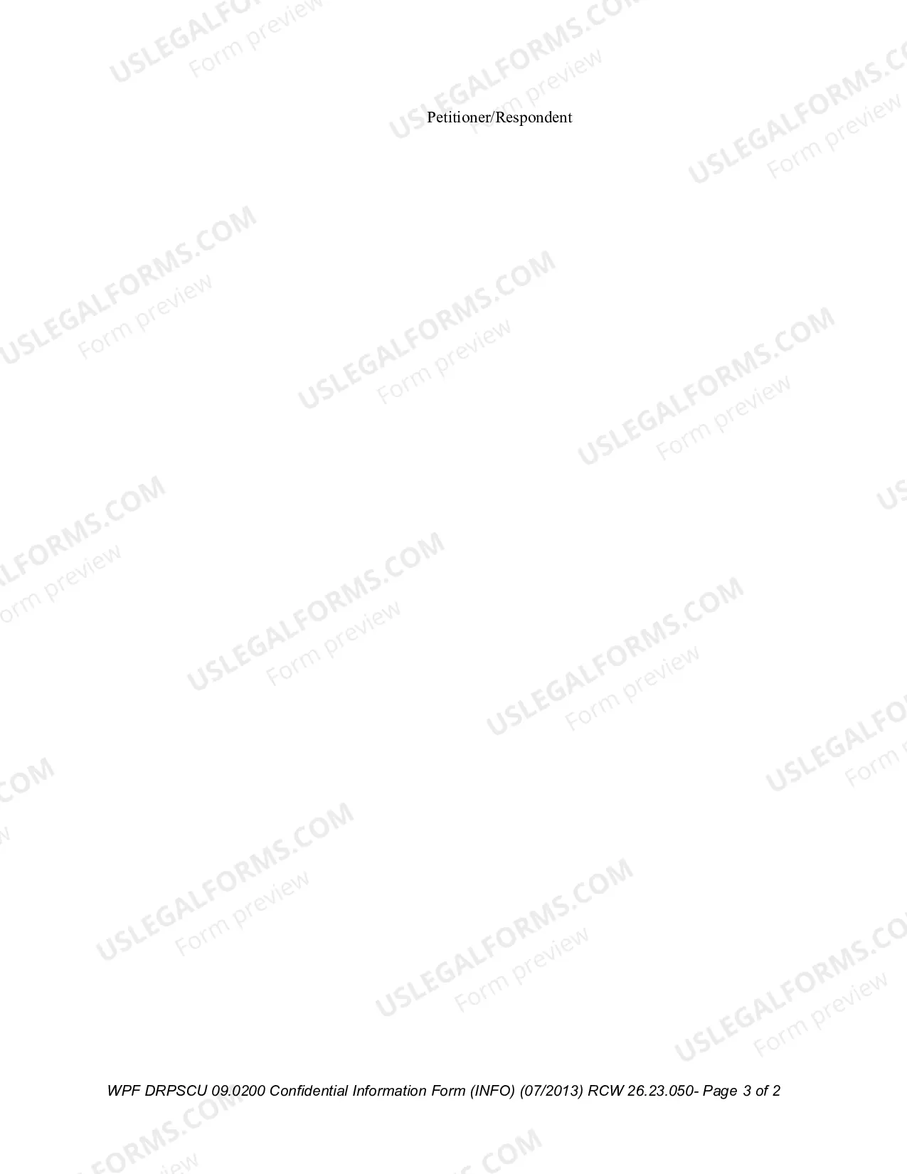 Preview Confidential Information Form