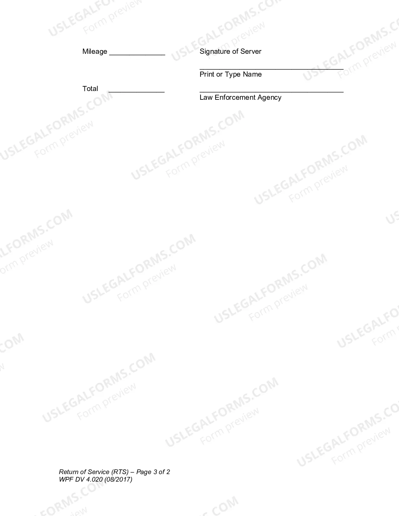 Preview Return of Service