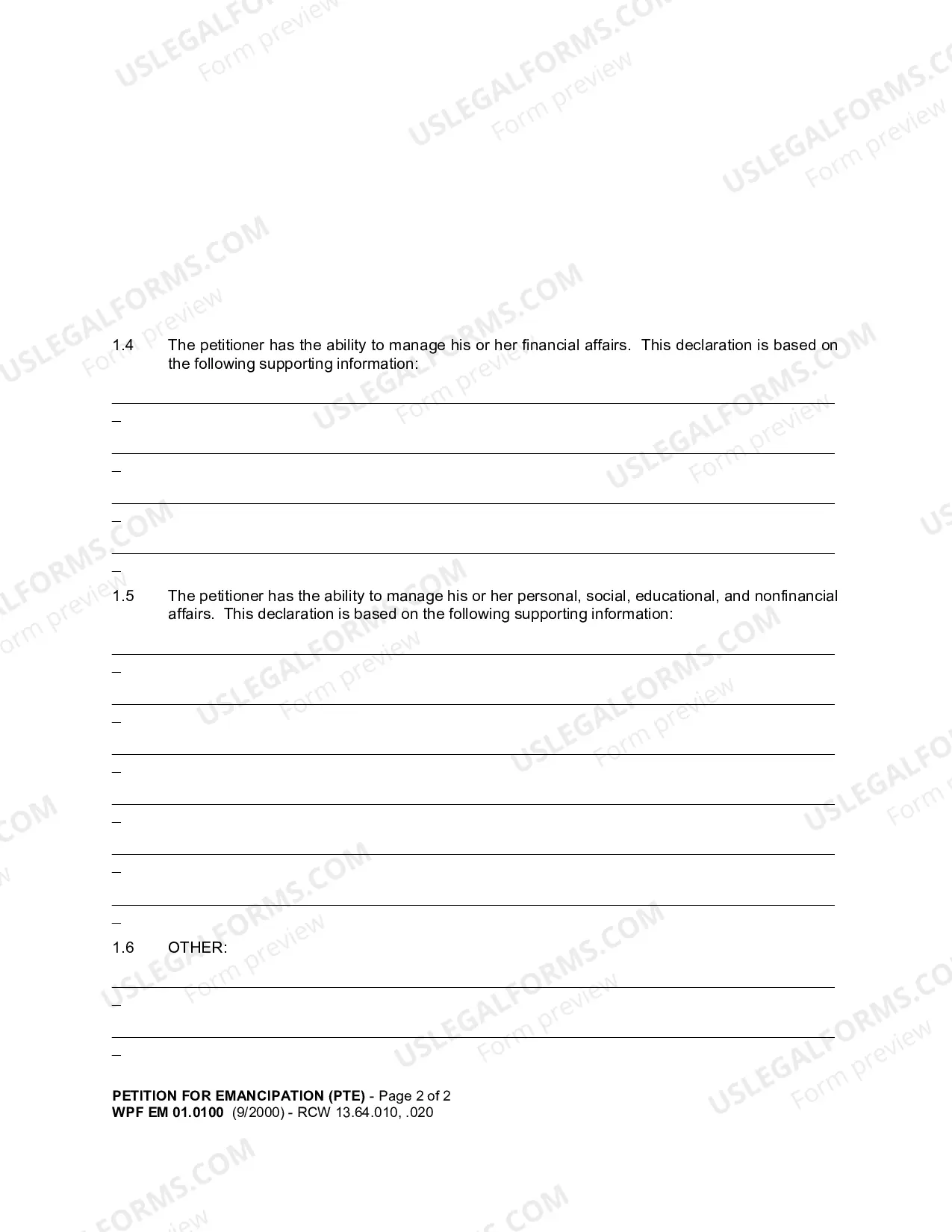 Preview Petition For Emancipation