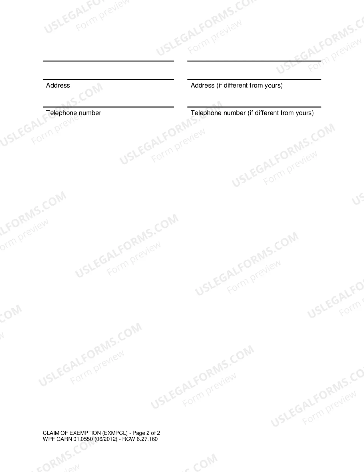 Preview Claim of Exemption