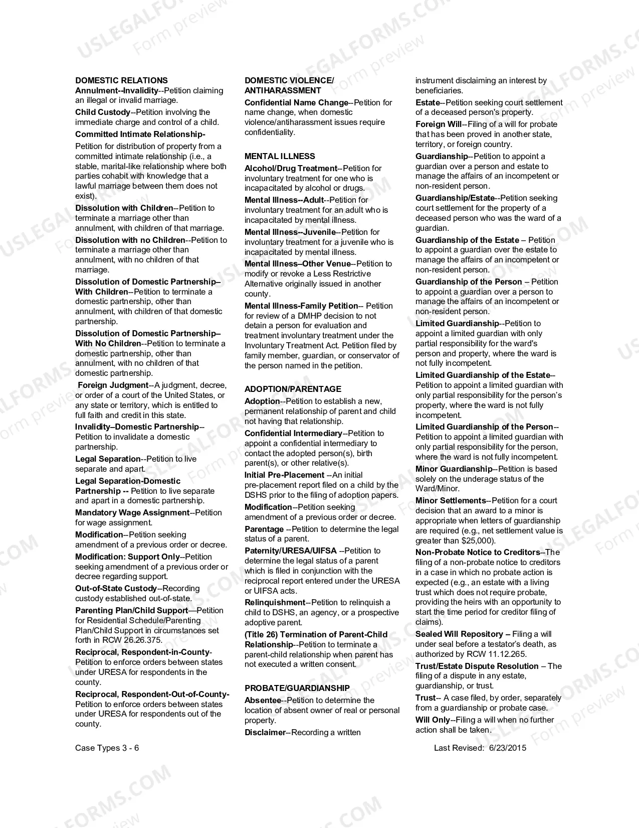 Preview Case Information Cover Sheet - Superior Court