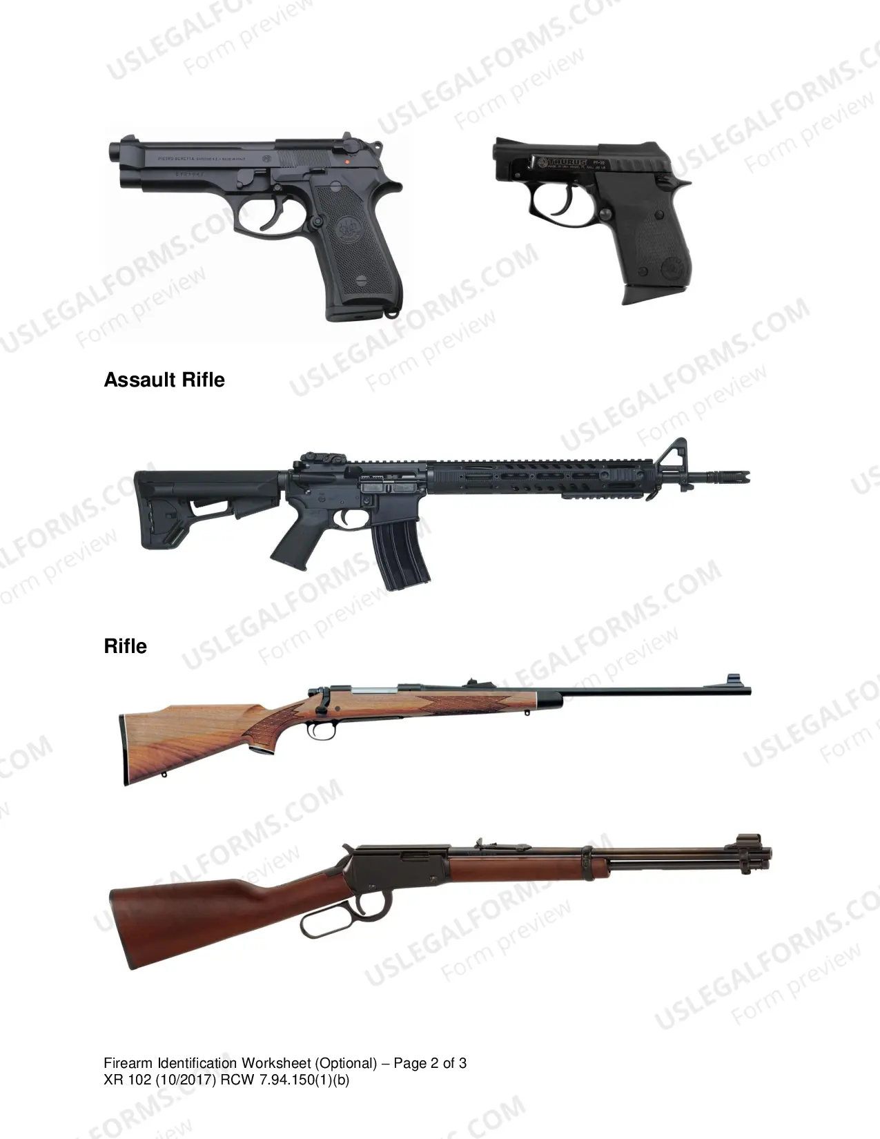 Preview Firearm Identification Worksheet