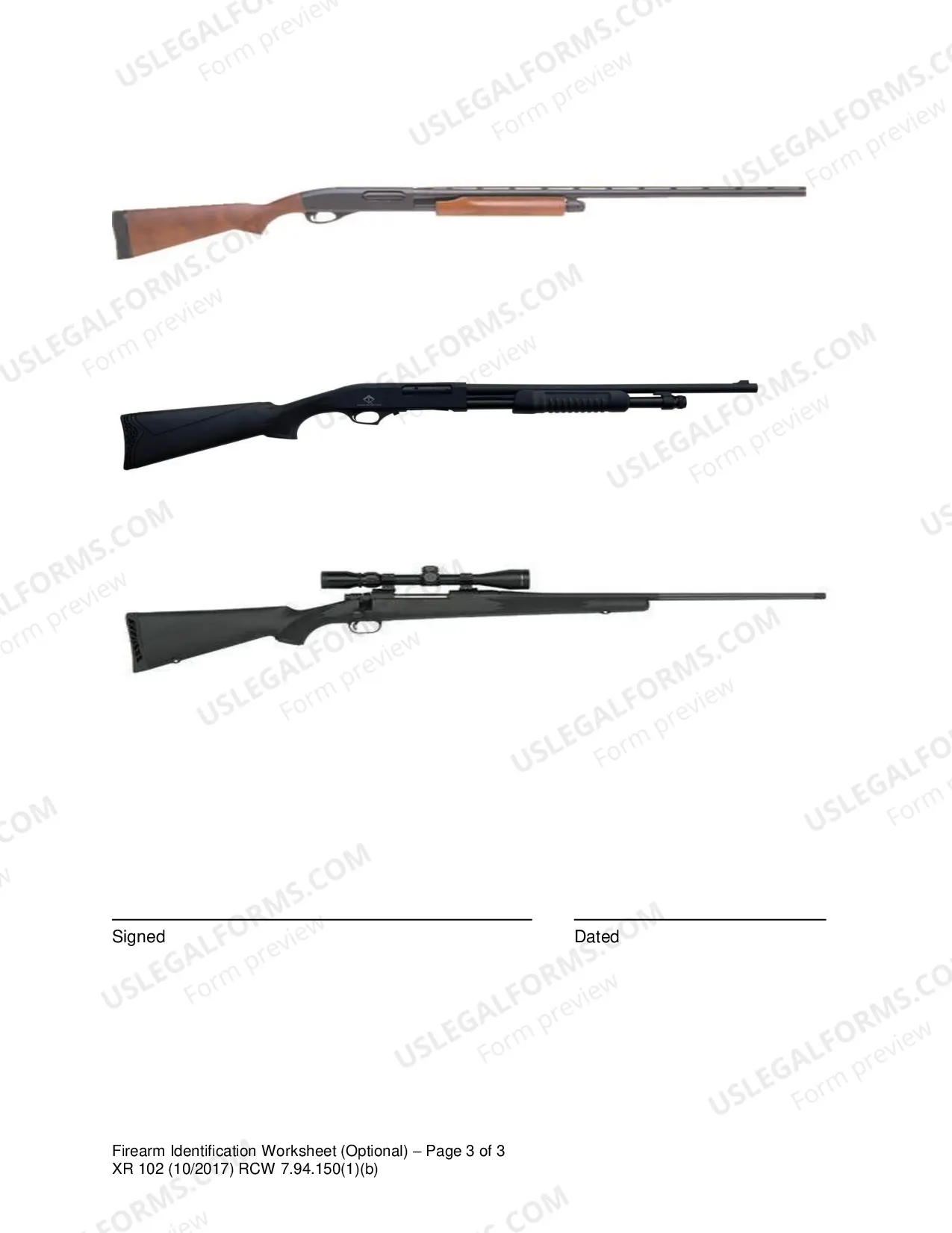 Preview Firearm Identification Worksheet