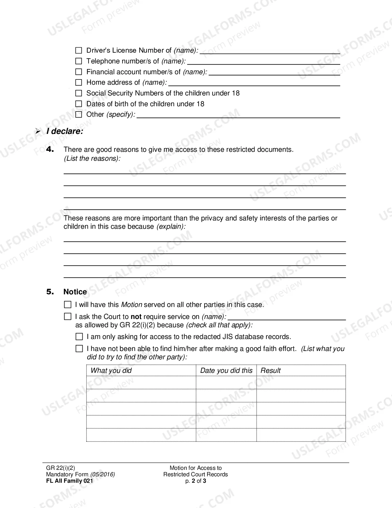 Preview Motion for Access to Restricted Court Records (GR22(c)(2))