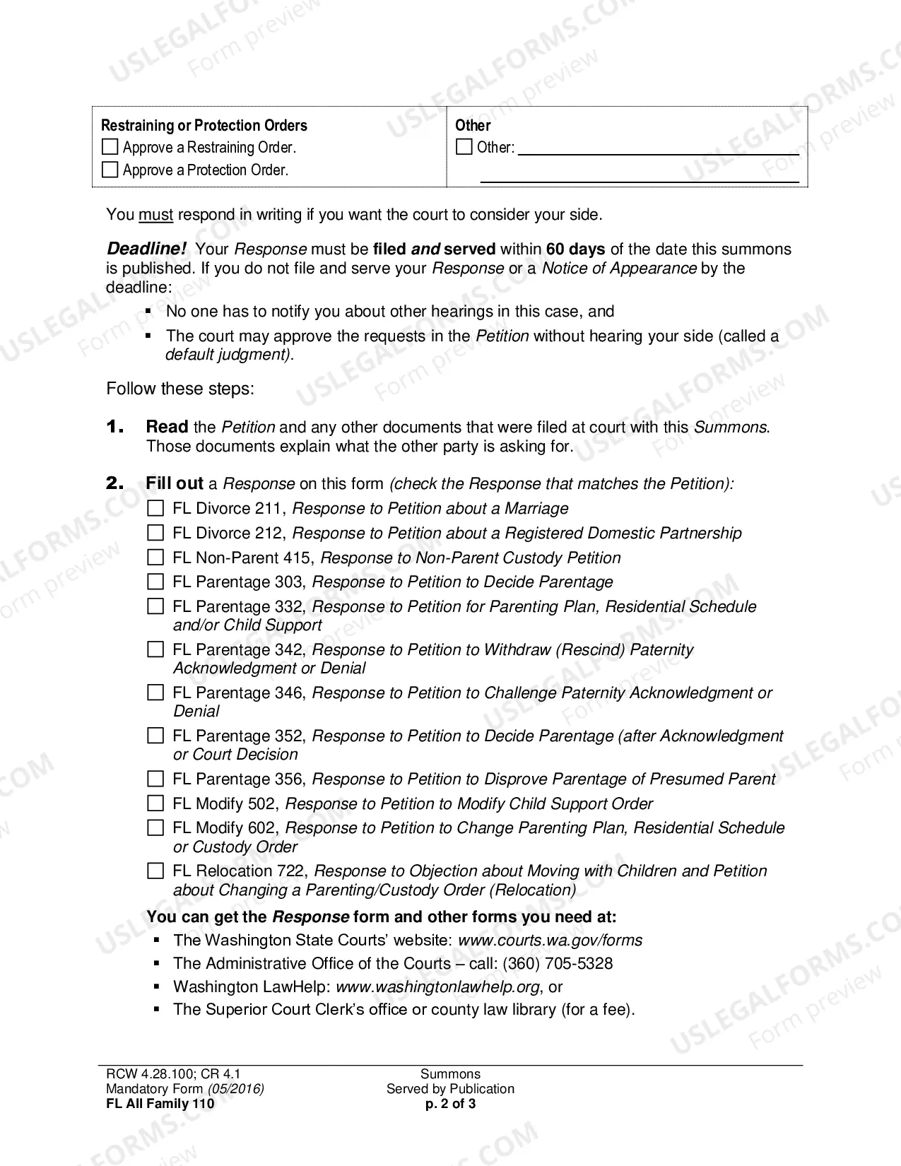 Preview Summons Served by Publication