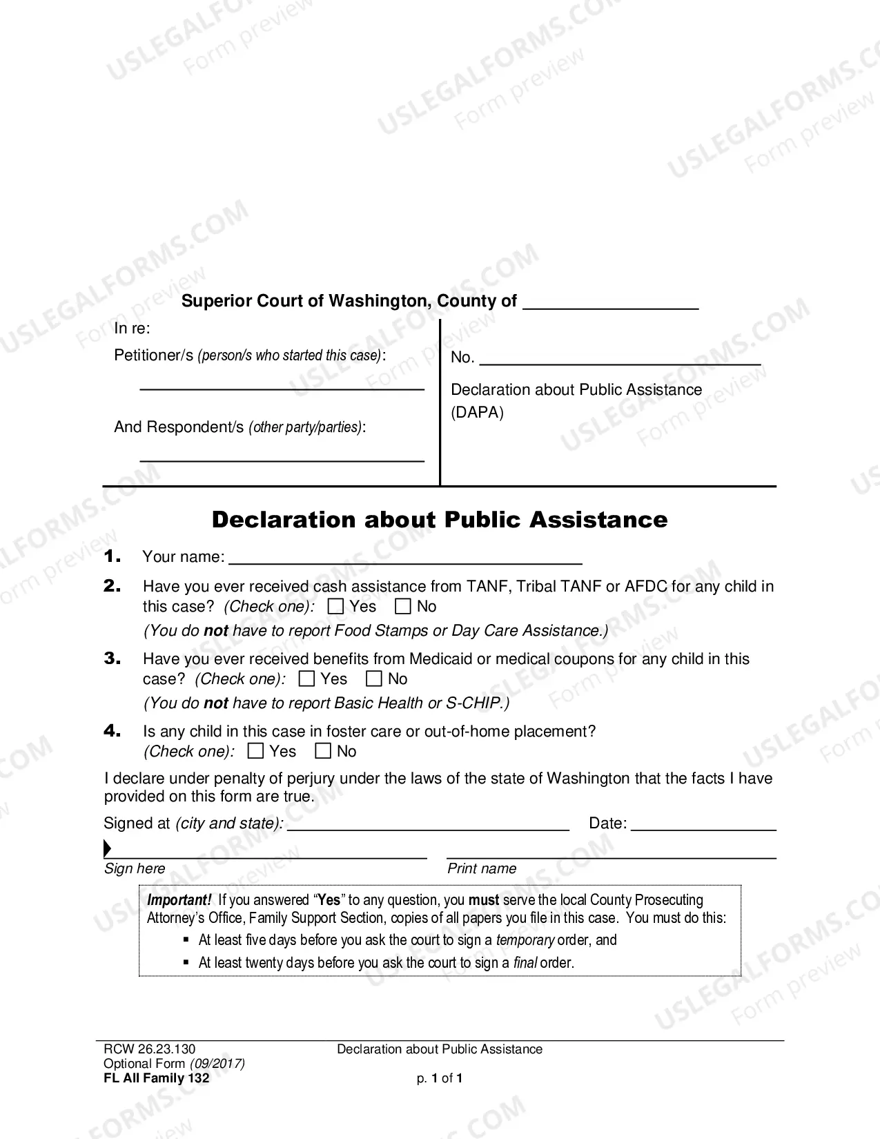 Preview Declaration about Public Assistance