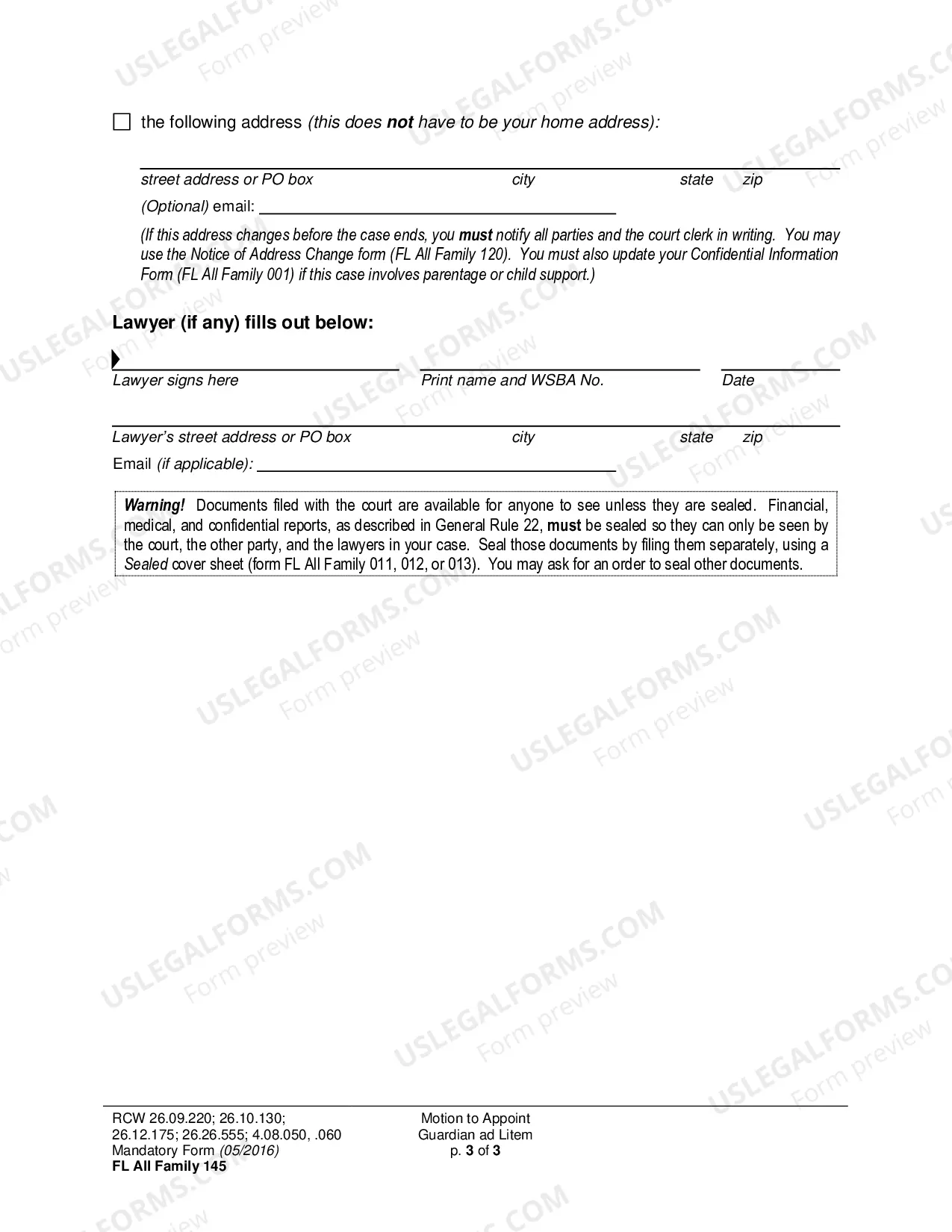 Preview Motion to Appoint Guardian ad Litem