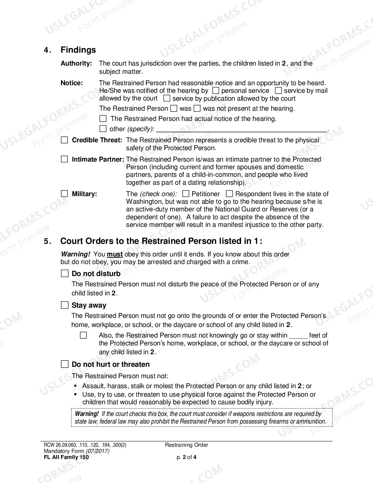 Preview Restraining Order