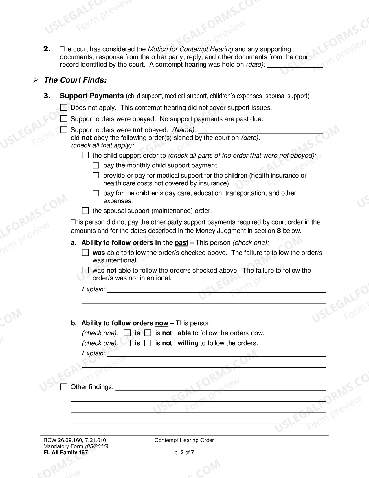Preview Contempt Hearing Order