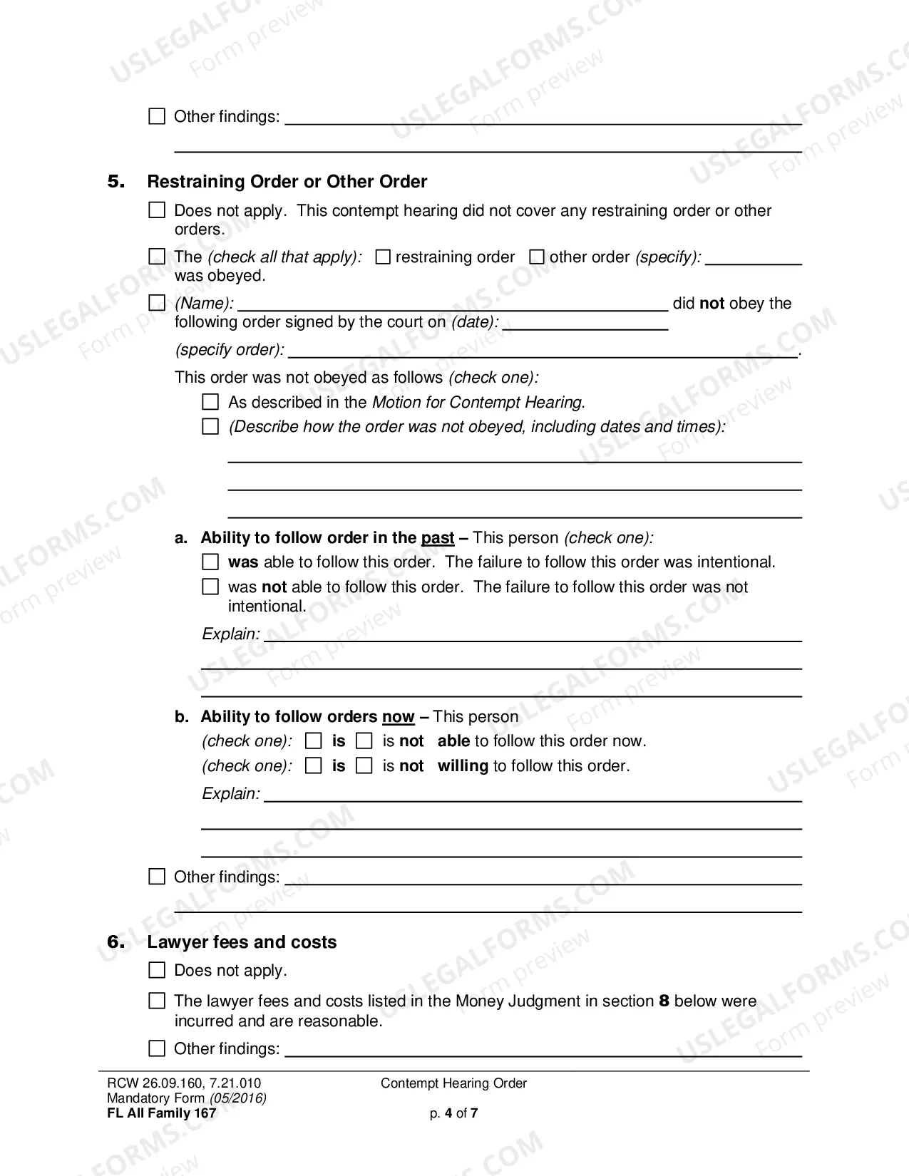 Preview Contempt Hearing Order